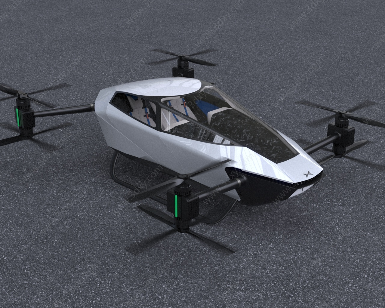 小鹏旅航者飞行汽车低配版3D模型