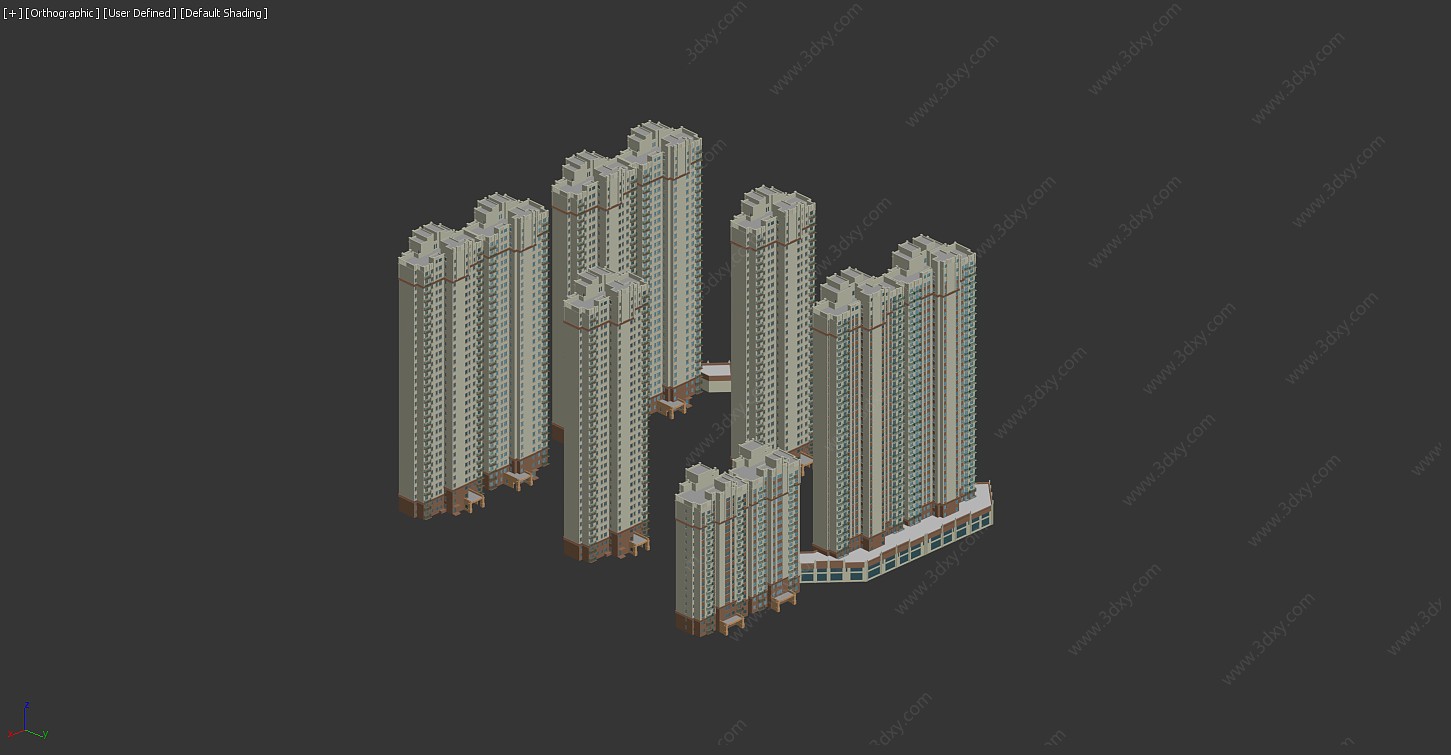小区住宅高层3D模型