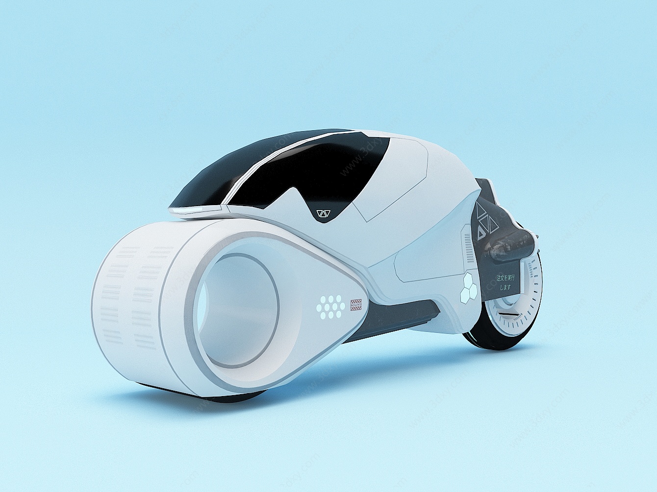 未来科技感光轮摩托战车3D模型