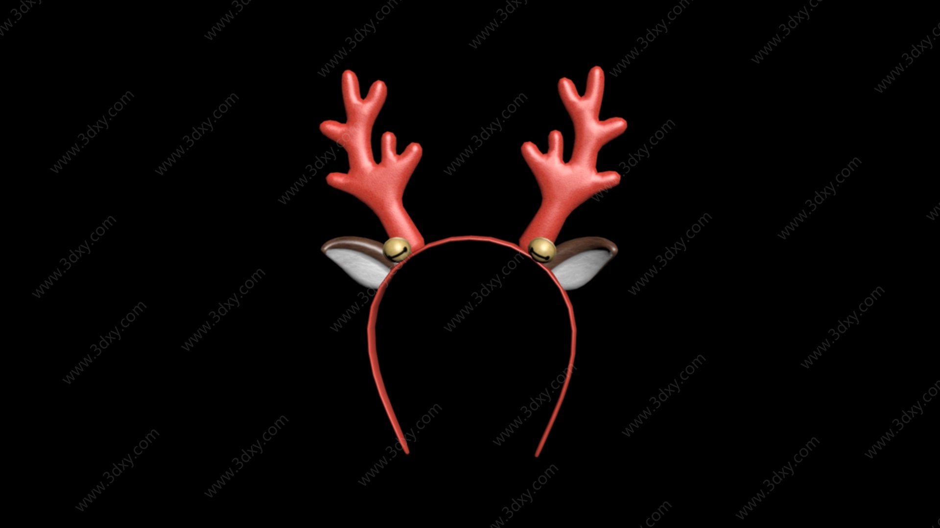 圣诞鹿耳朵头带发箍3D模型
