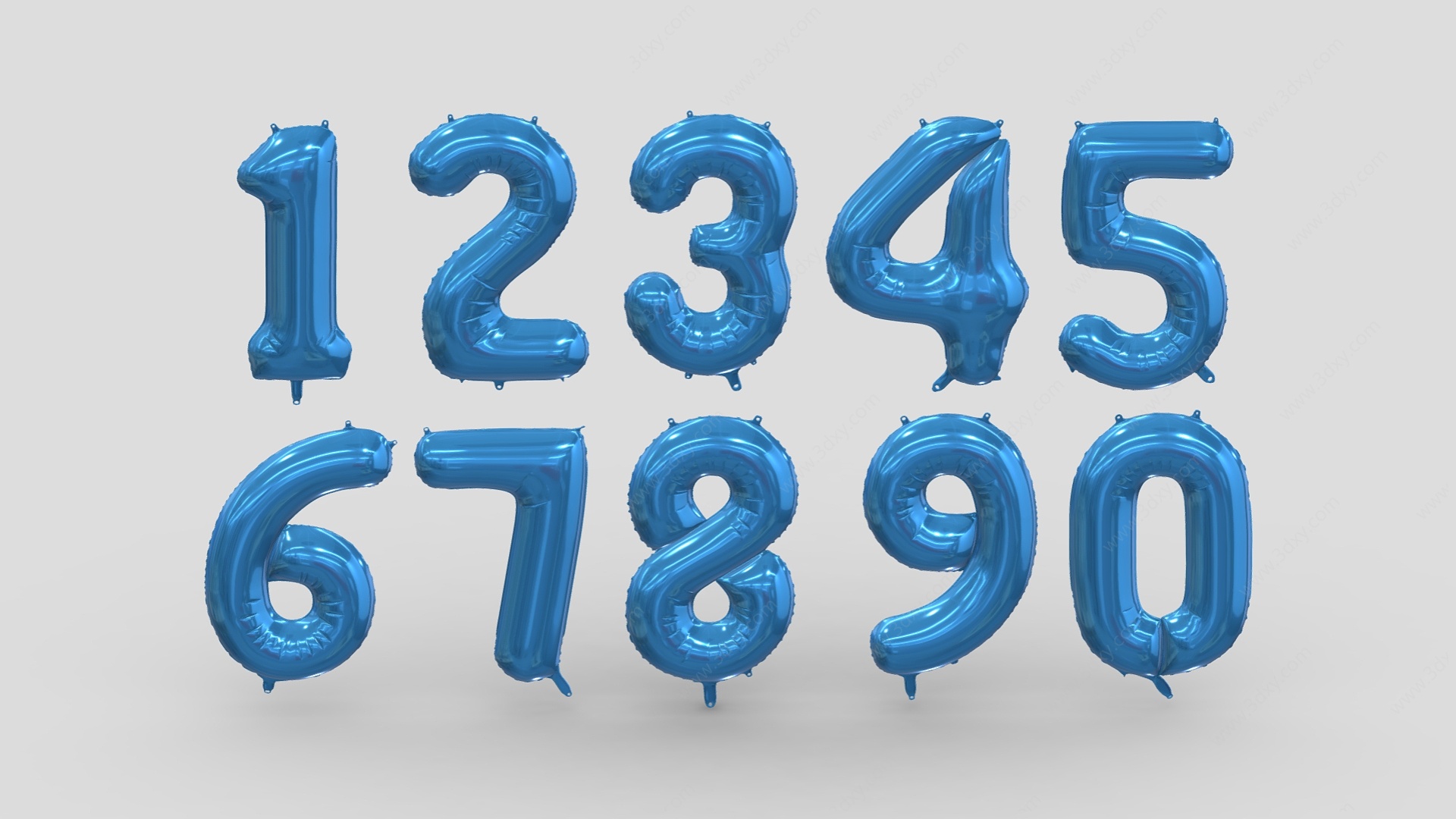 数字挂件装饰气球元素图标3D模型