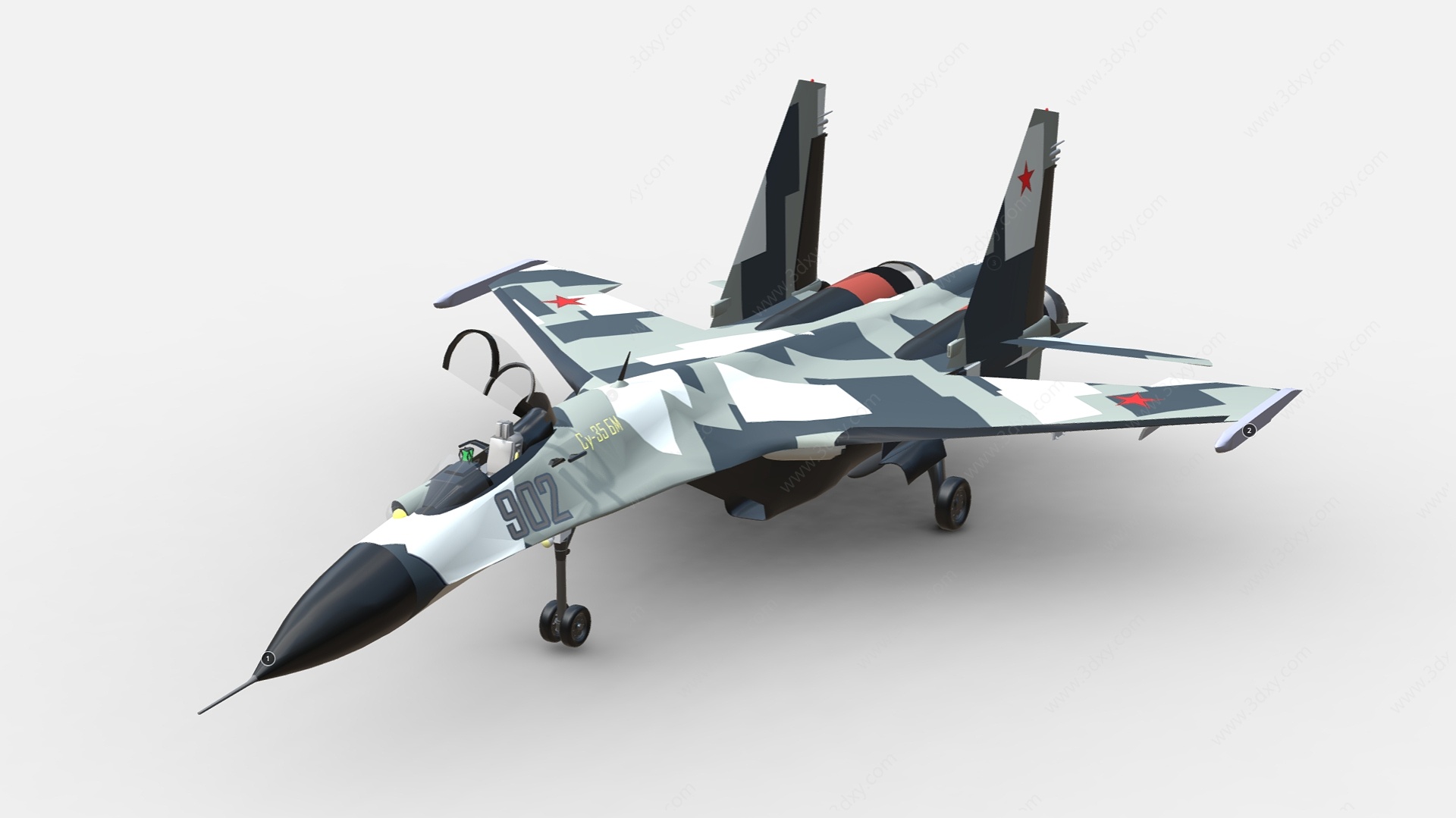 苏27战斗机苏式战斗机3D模型