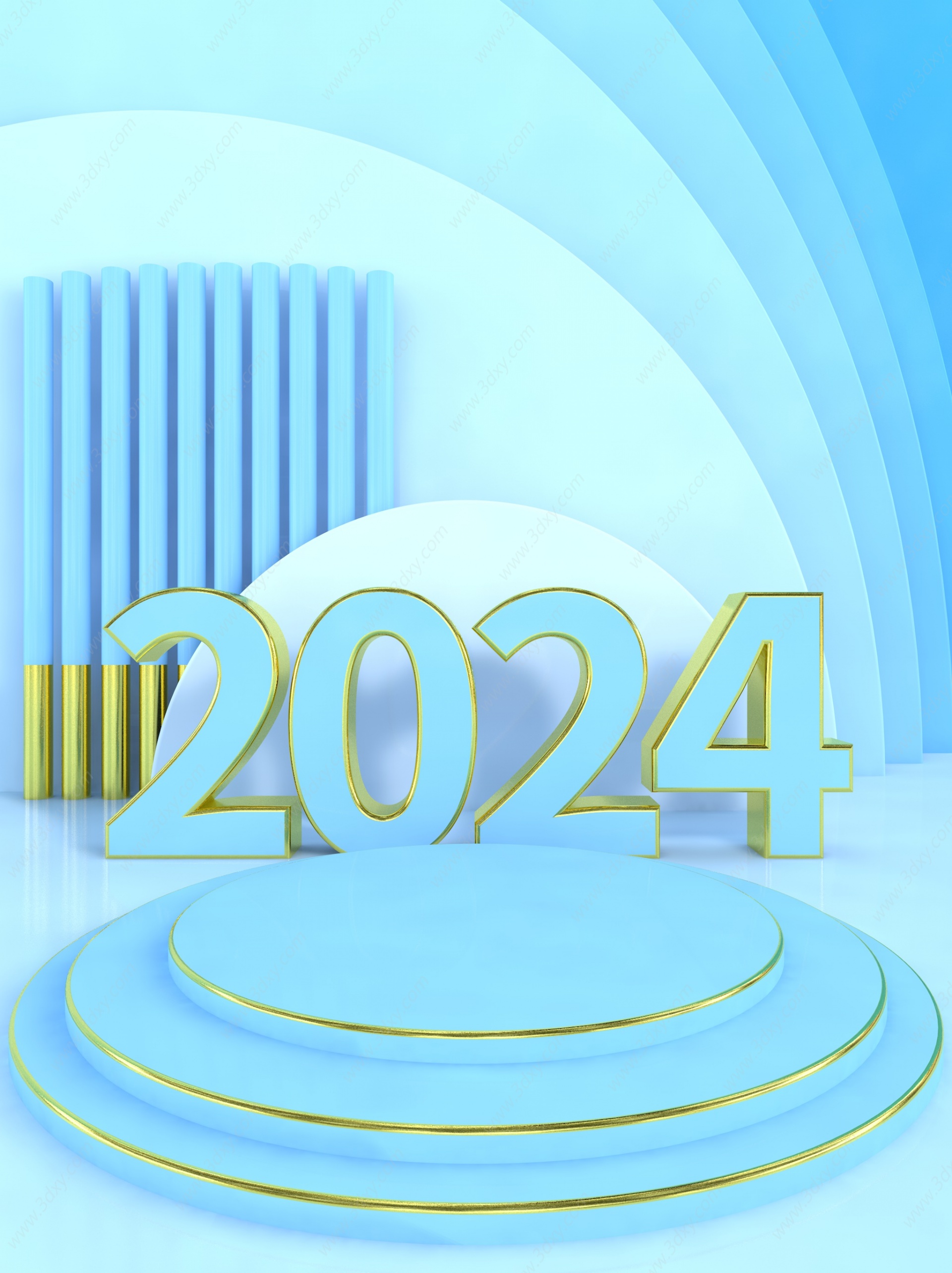2024背景展台3D模型