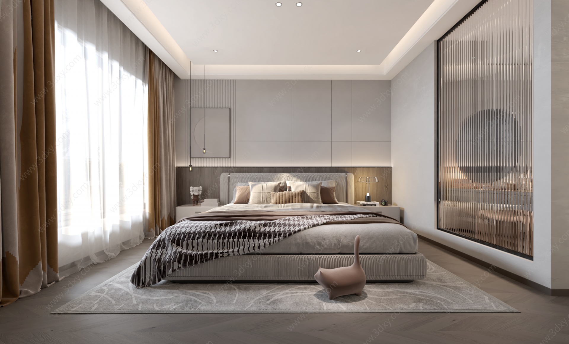 现代简约北欧家居卧室3D模型