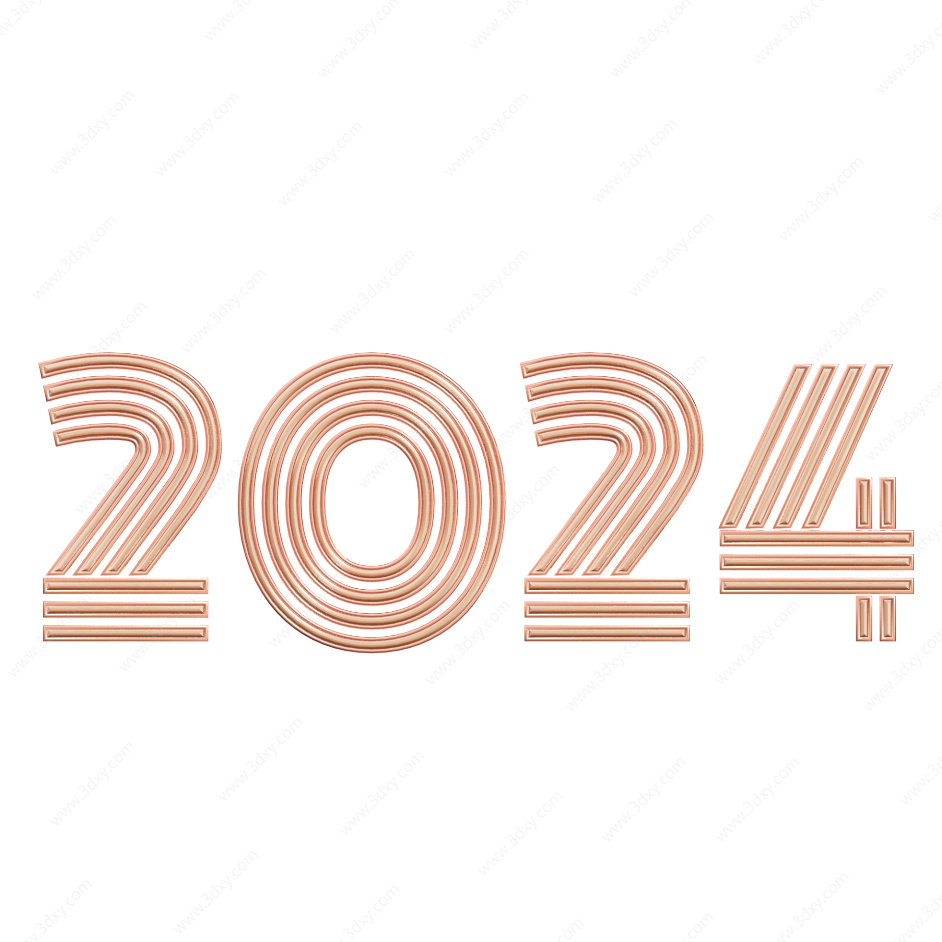 2024金属艺术字立体字字体3D模型