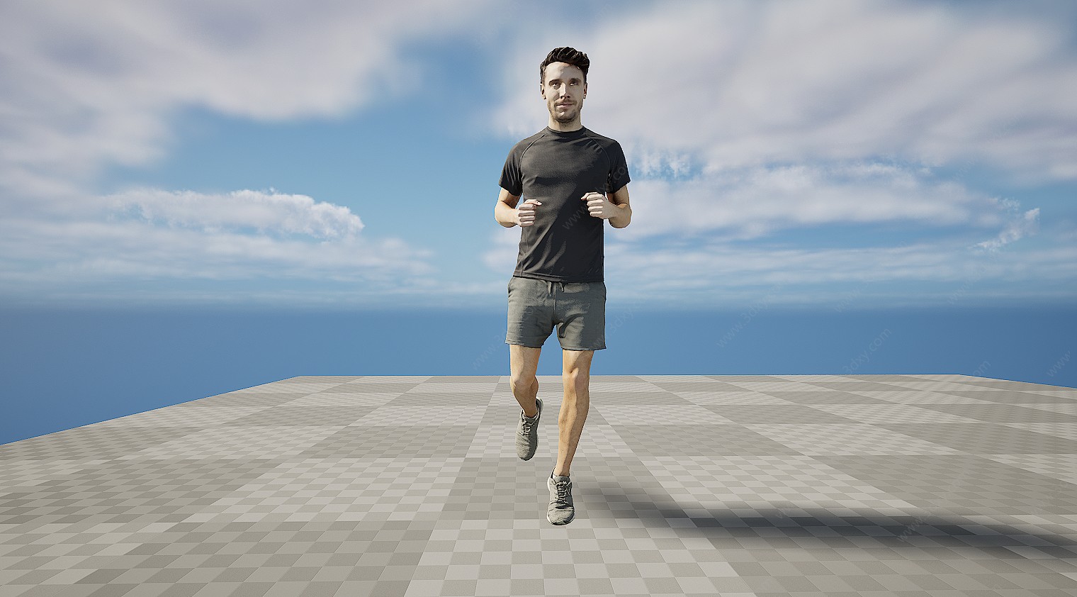 跑步运动男人3D模型