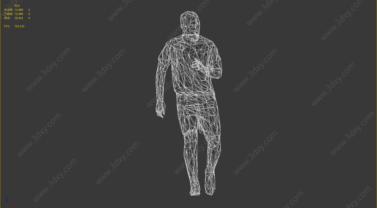 健身运动男人跑步3D模型