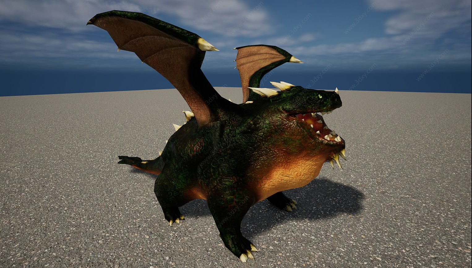 凶猛怪兽动物喷火龙3D模型