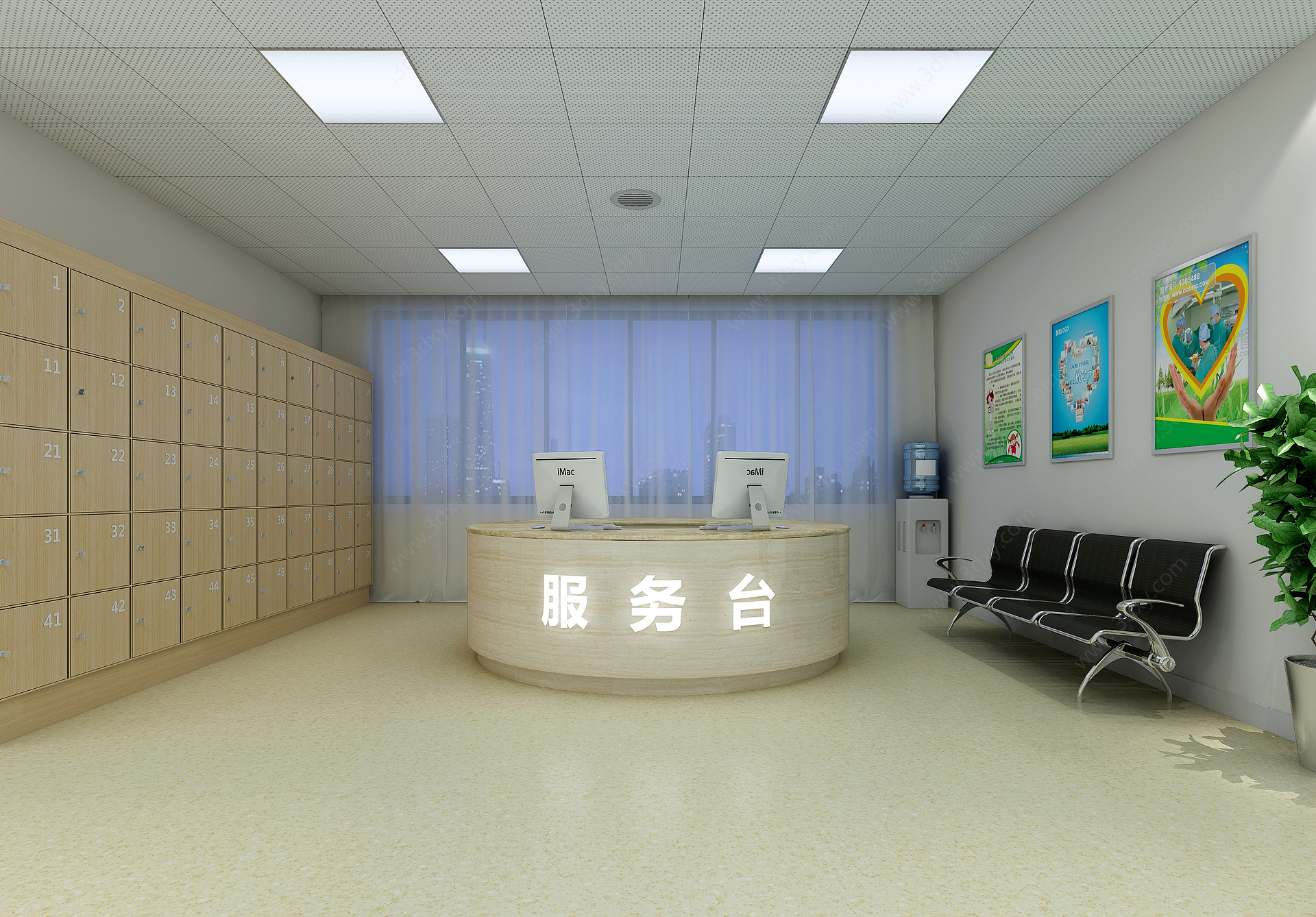 医疗医院服务台3D模型