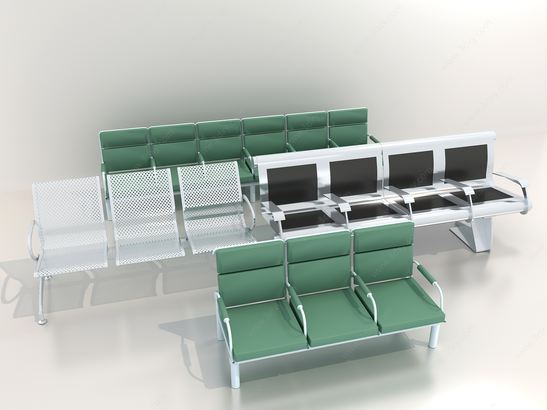 公共座椅、排椅3D模型