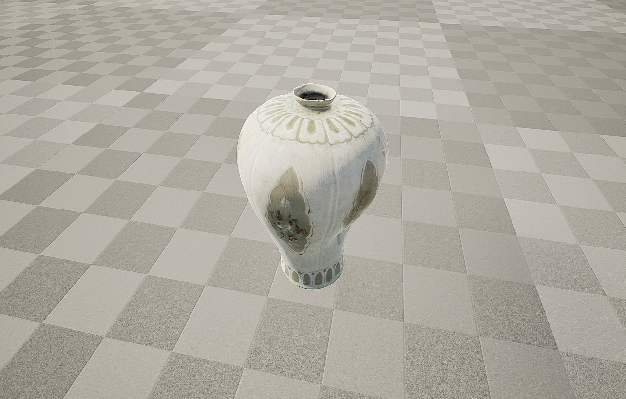 古董文物小口瓷器花瓶3D模型