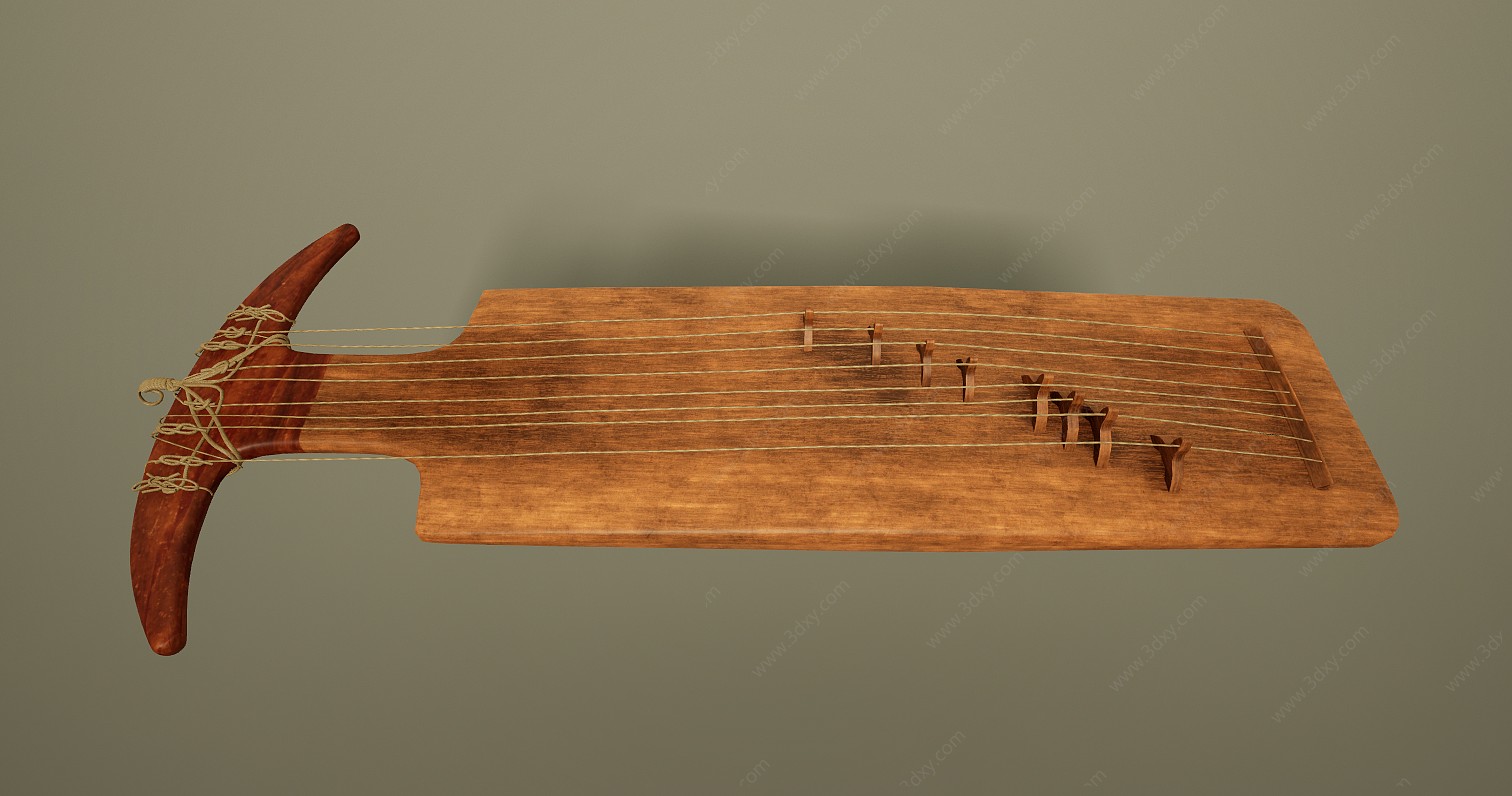 文物乐器琴3D模型