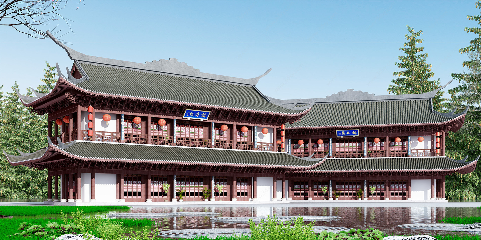 中式古建祠堂宫殿3D模型