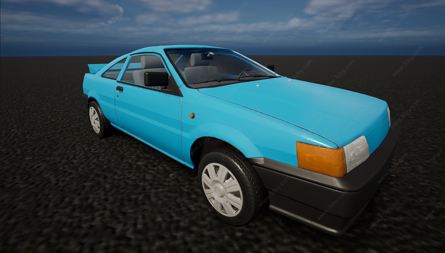 80年代复古汽车轿车3D模型