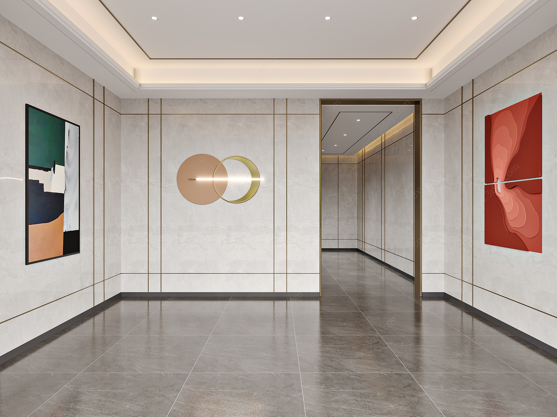 大厅电梯间3D模型