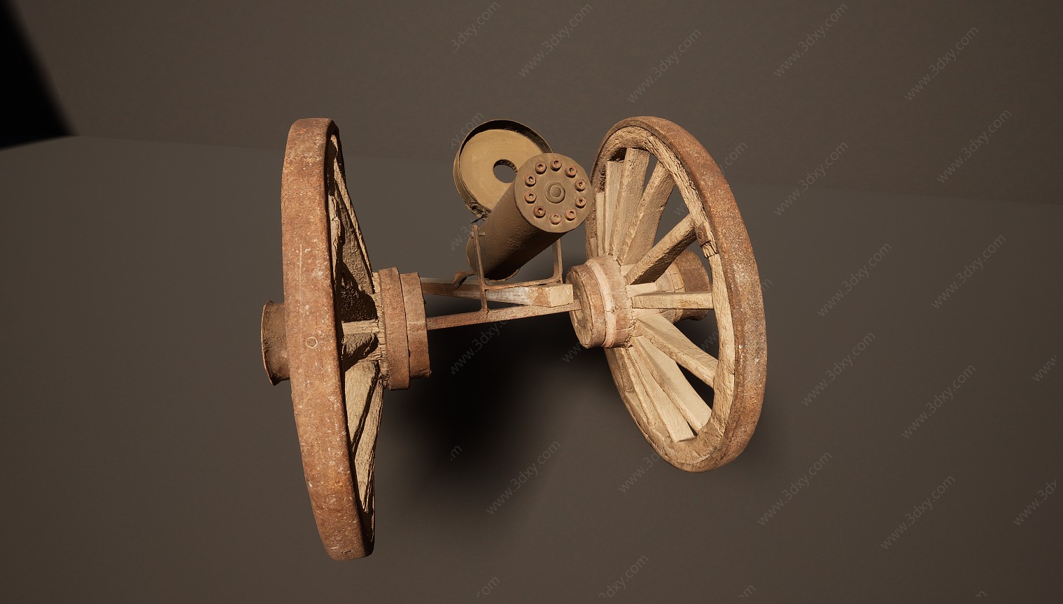 古代文物军事用车炮车3D模型