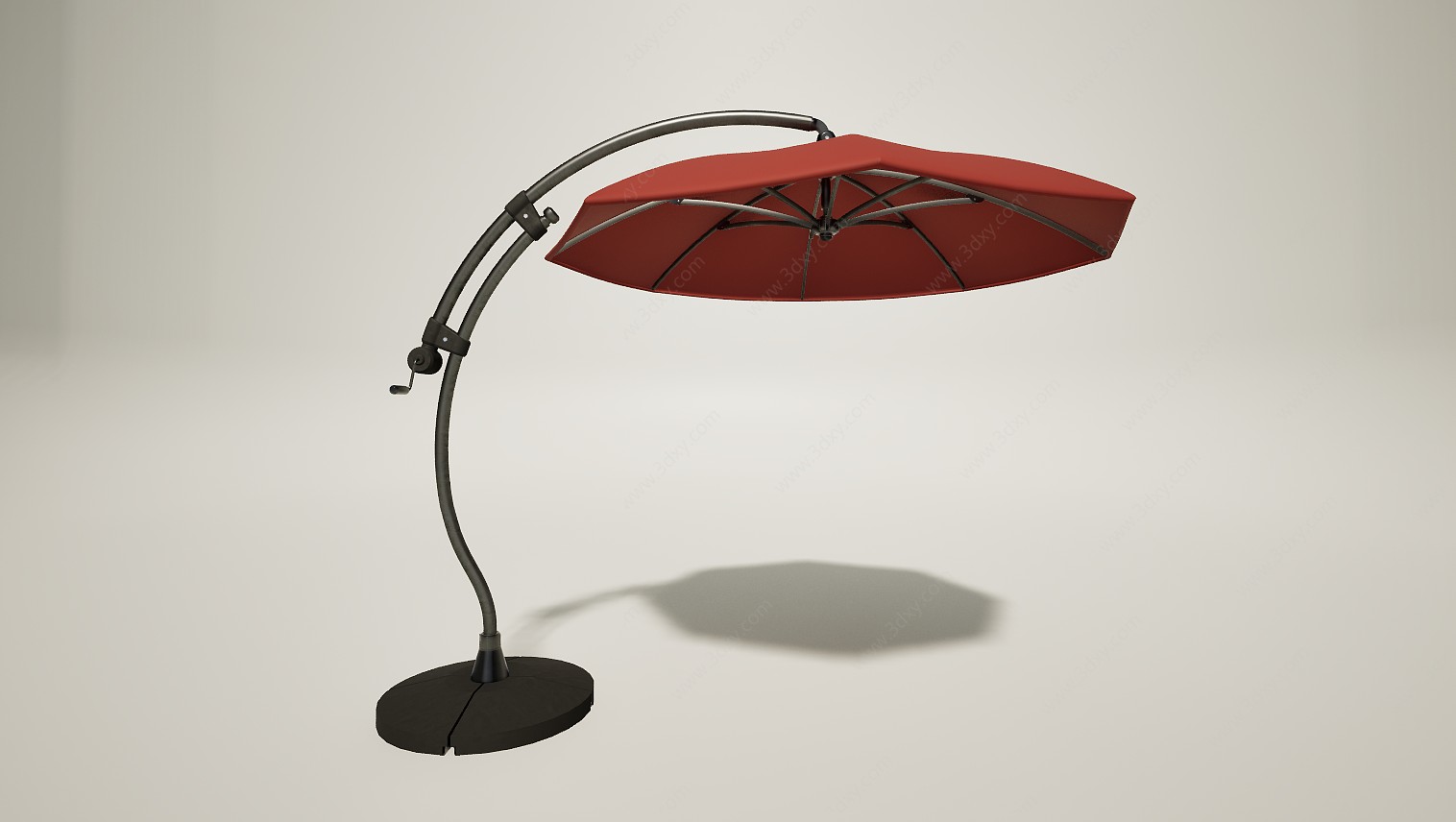 户外沙滩庭院遮阳伞3D模型