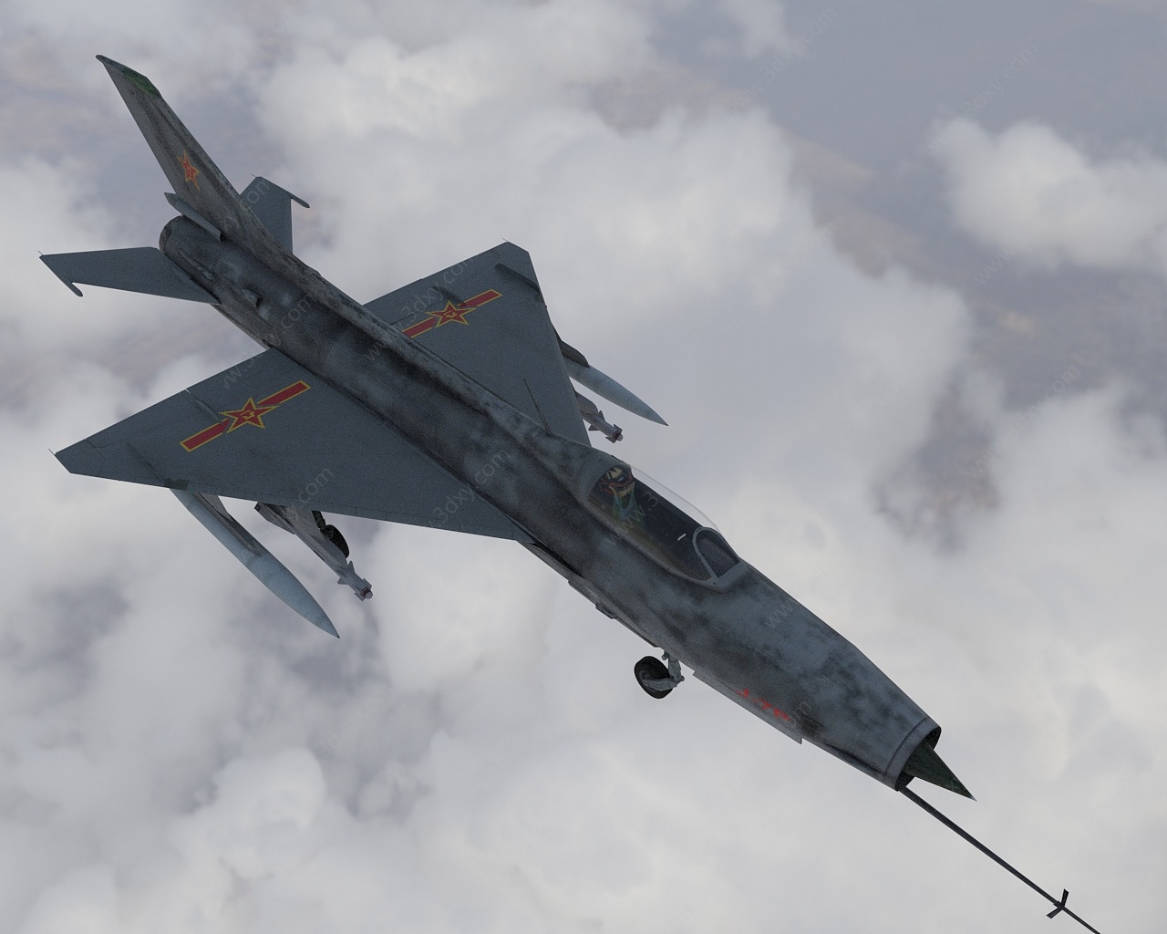 空军歼击机飞机战斗机3D模型