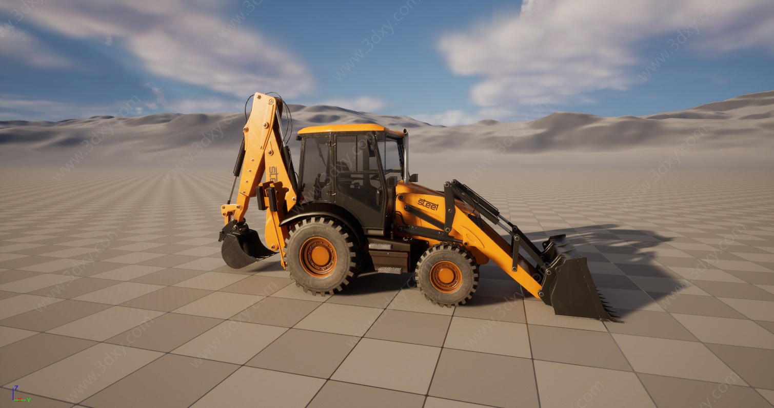 工程车挖掘机推土机3D模型