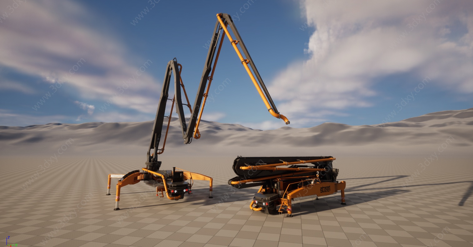 工程车旋挖机打桩机3D模型