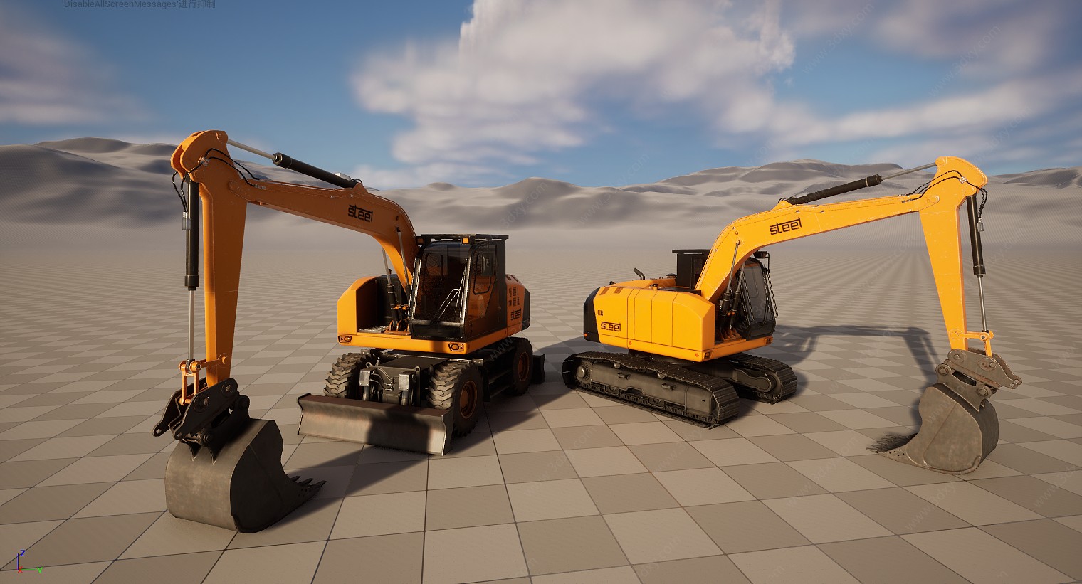 工程车挖掘机3D模型