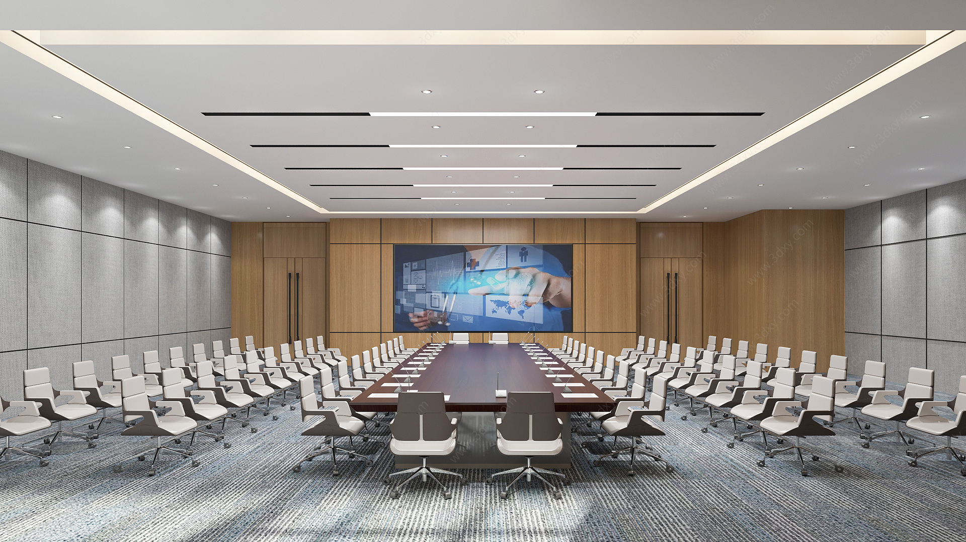 大型集中会议室3D模型