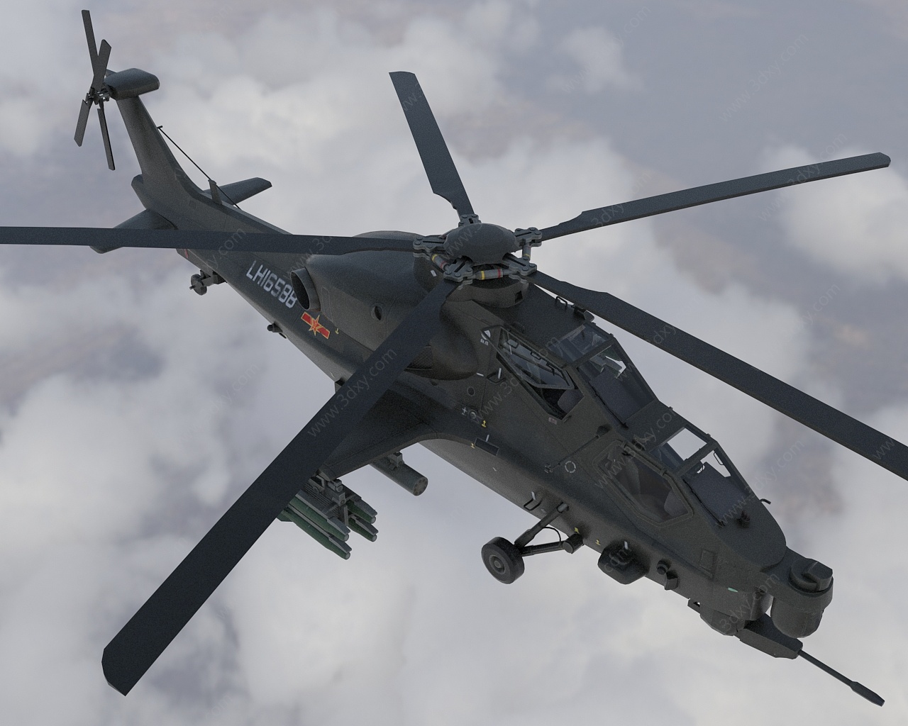 霹雳火专业武装直升机3D模型