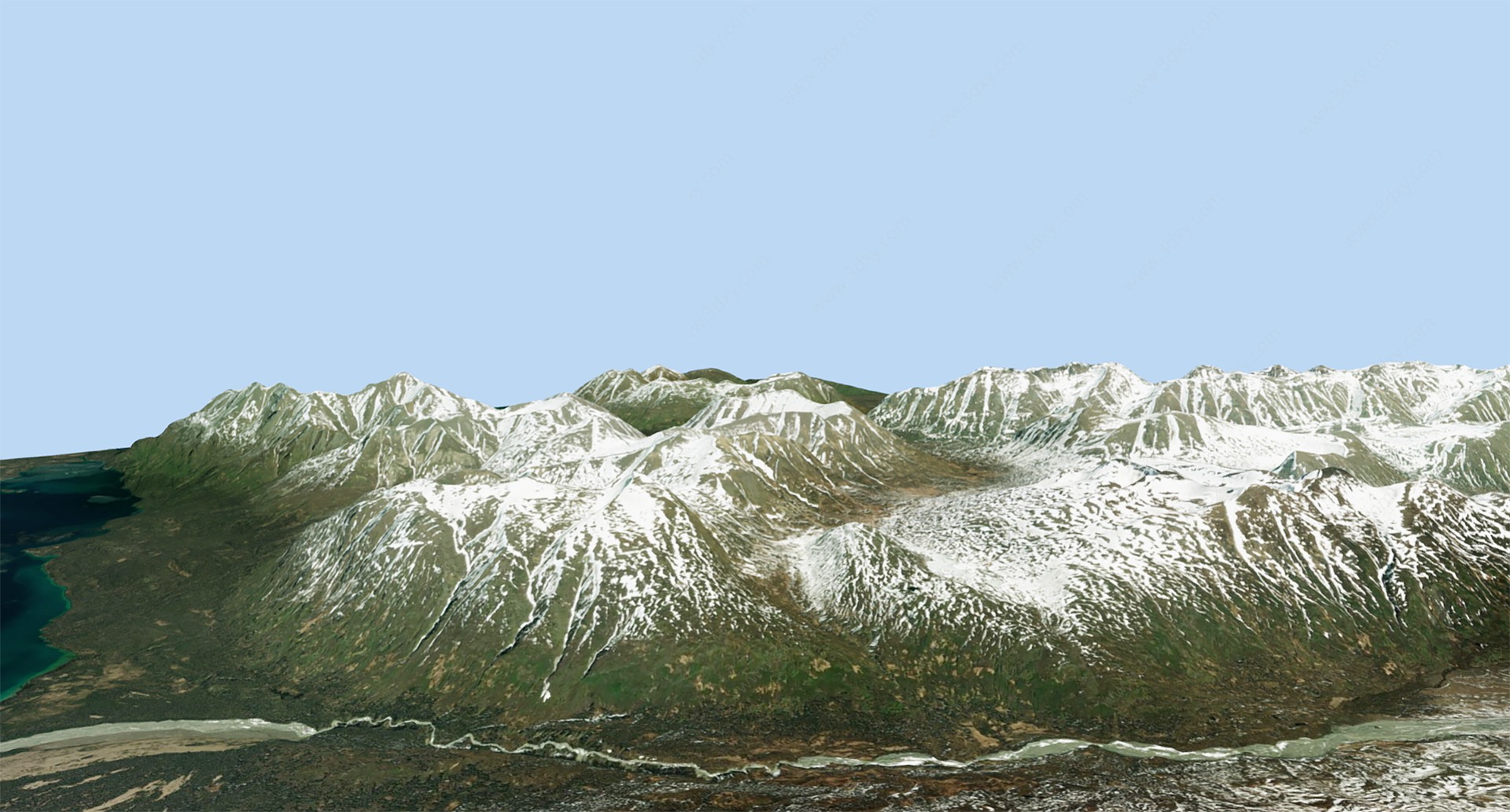 自然现象雪山各角度图3D模型