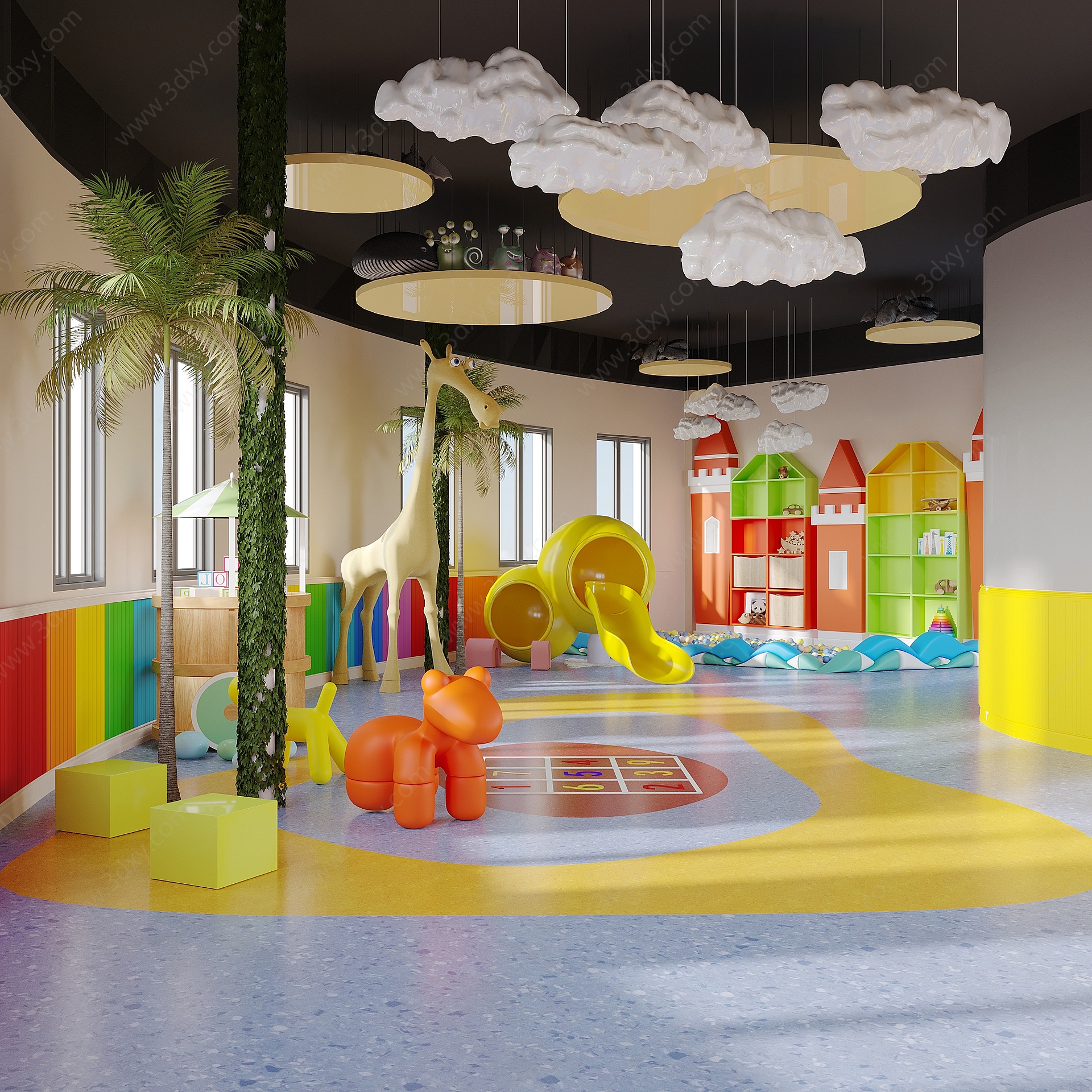 现代儿童娱乐室游乐场3D模型