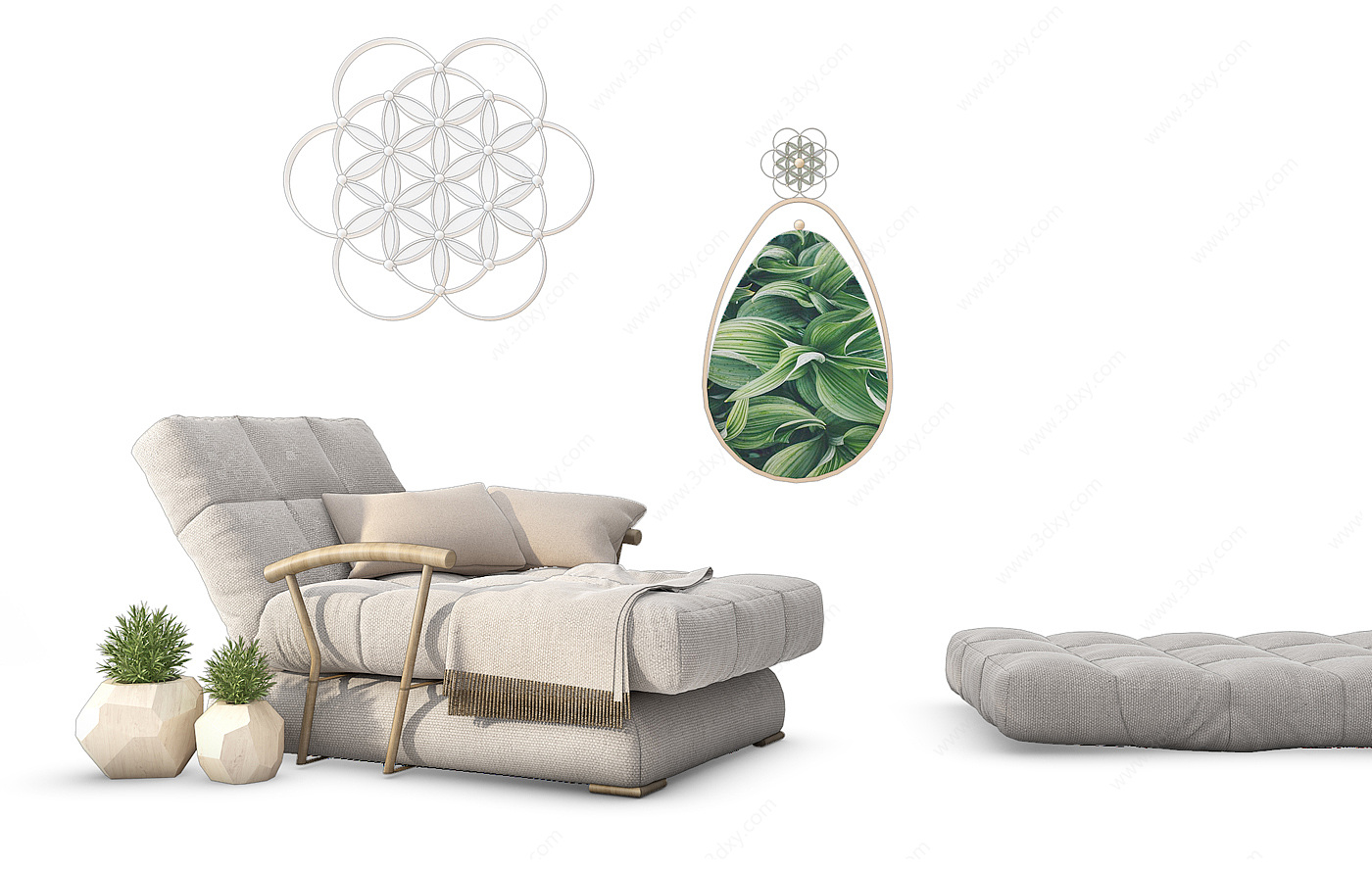 现代休闲沙发躺椅3D模型