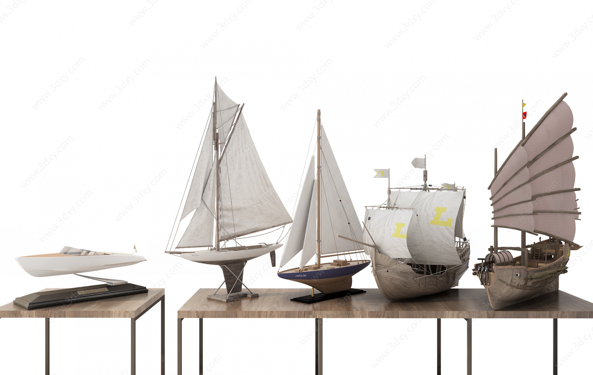 现代儿童玩具帆船摆件3D模型