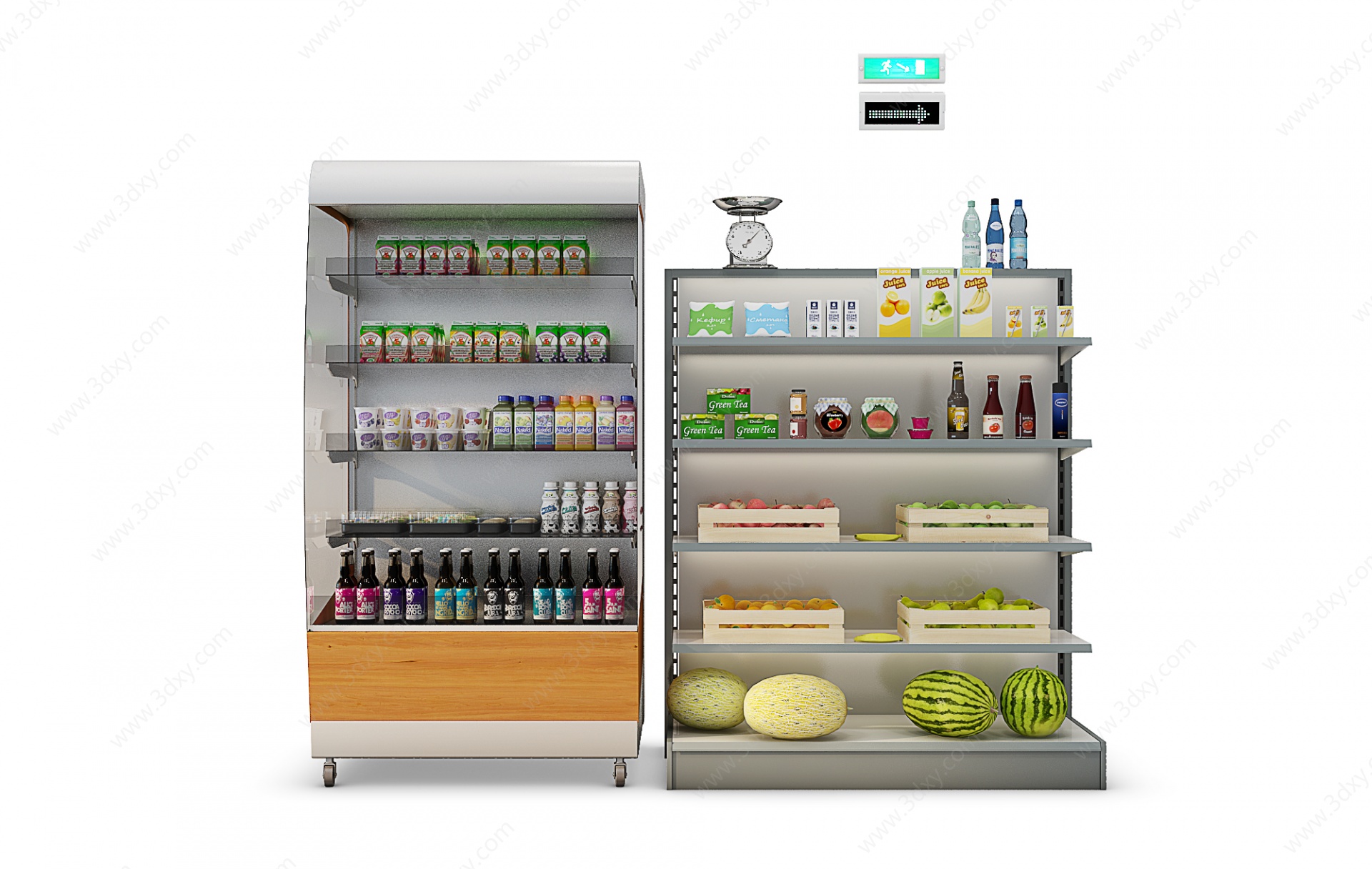 超市便利店货架冷藏柜3D模型