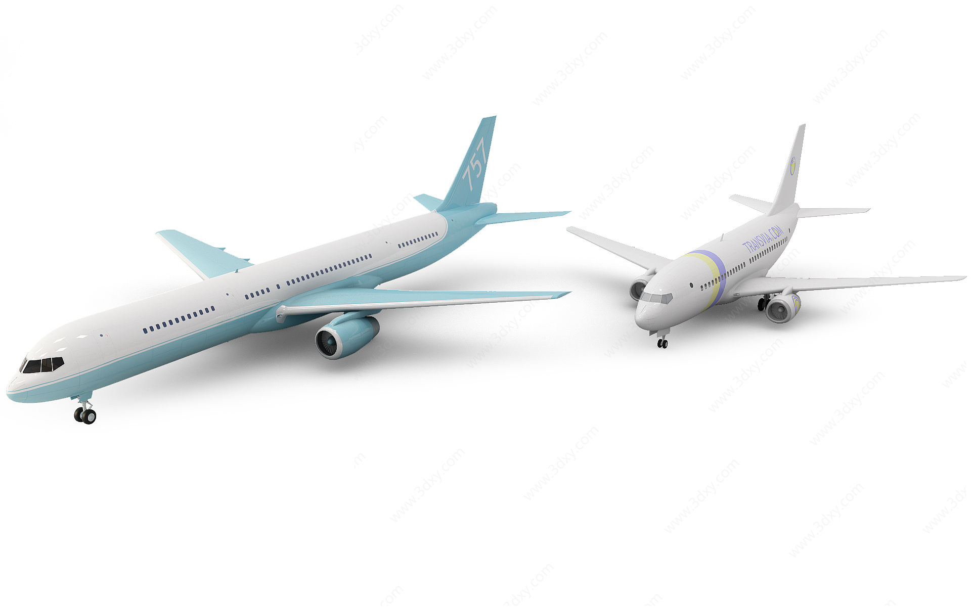 现代飞机客机3D模型