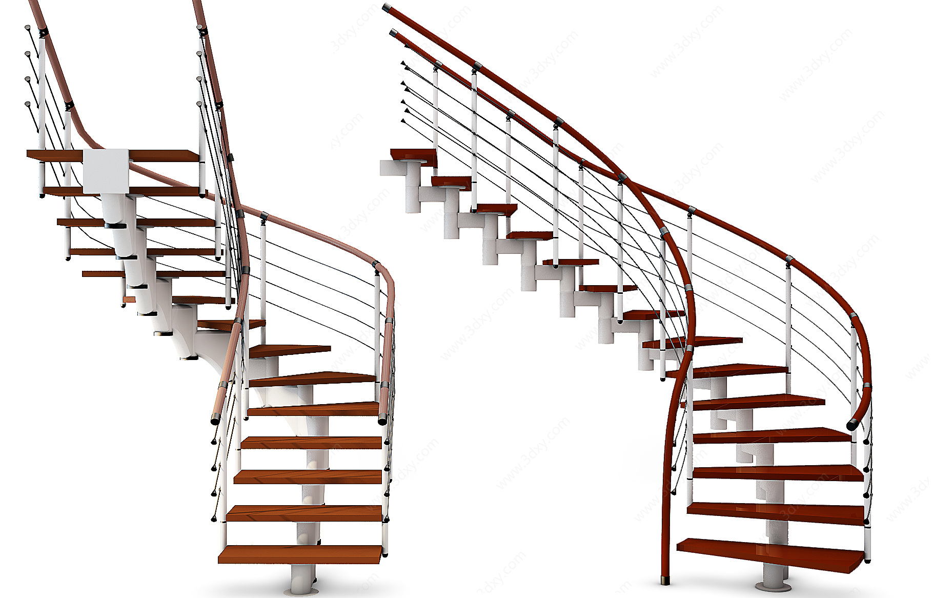 现代钢结构楼梯3D模型