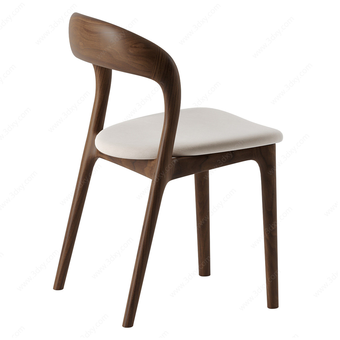实木餐椅靠椅3D模型