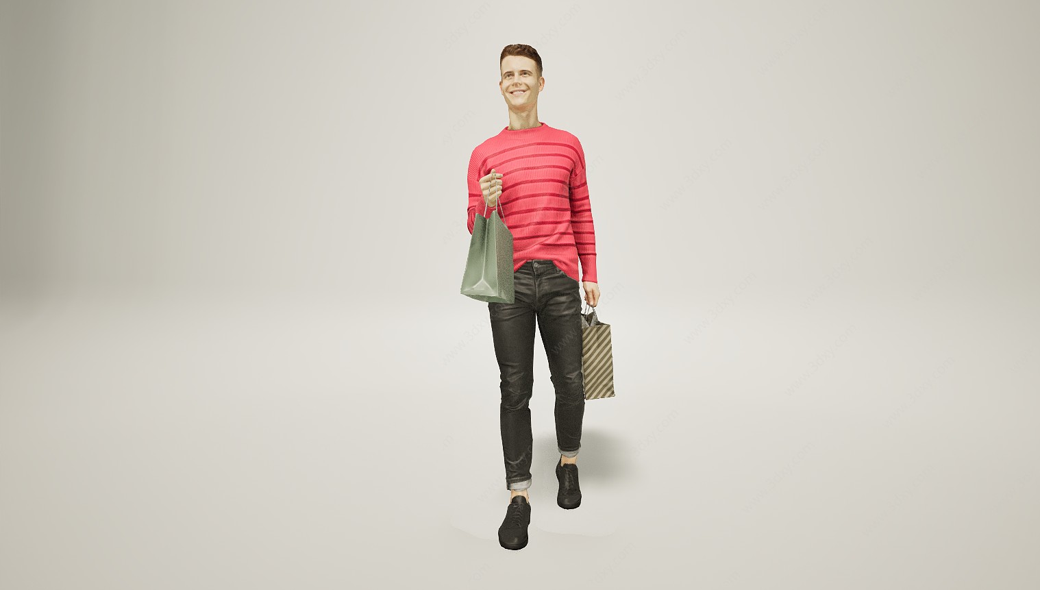 逛街购物的男人3D模型