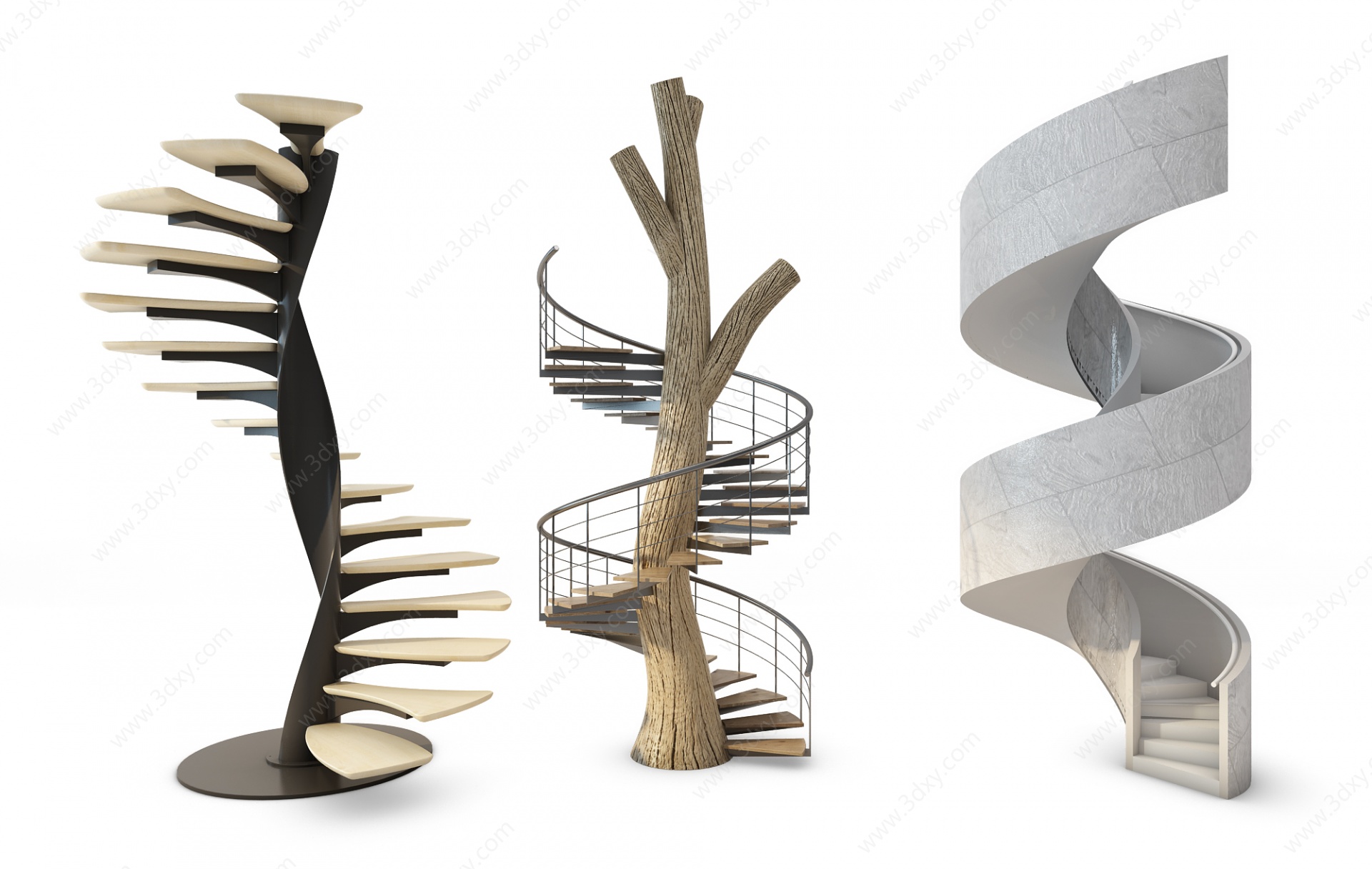 旋转楼梯3D模型