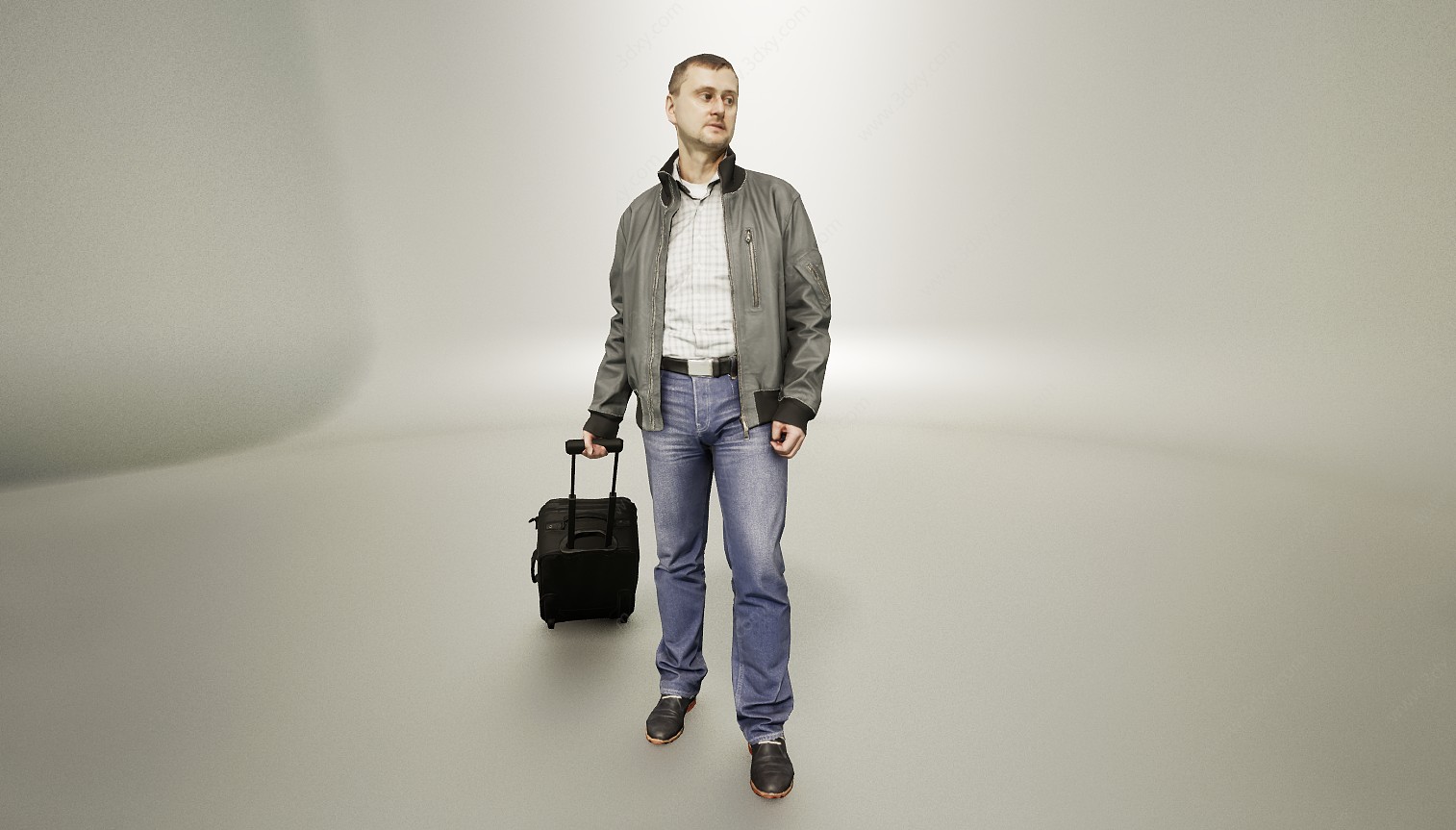 行李箱男人3D模型