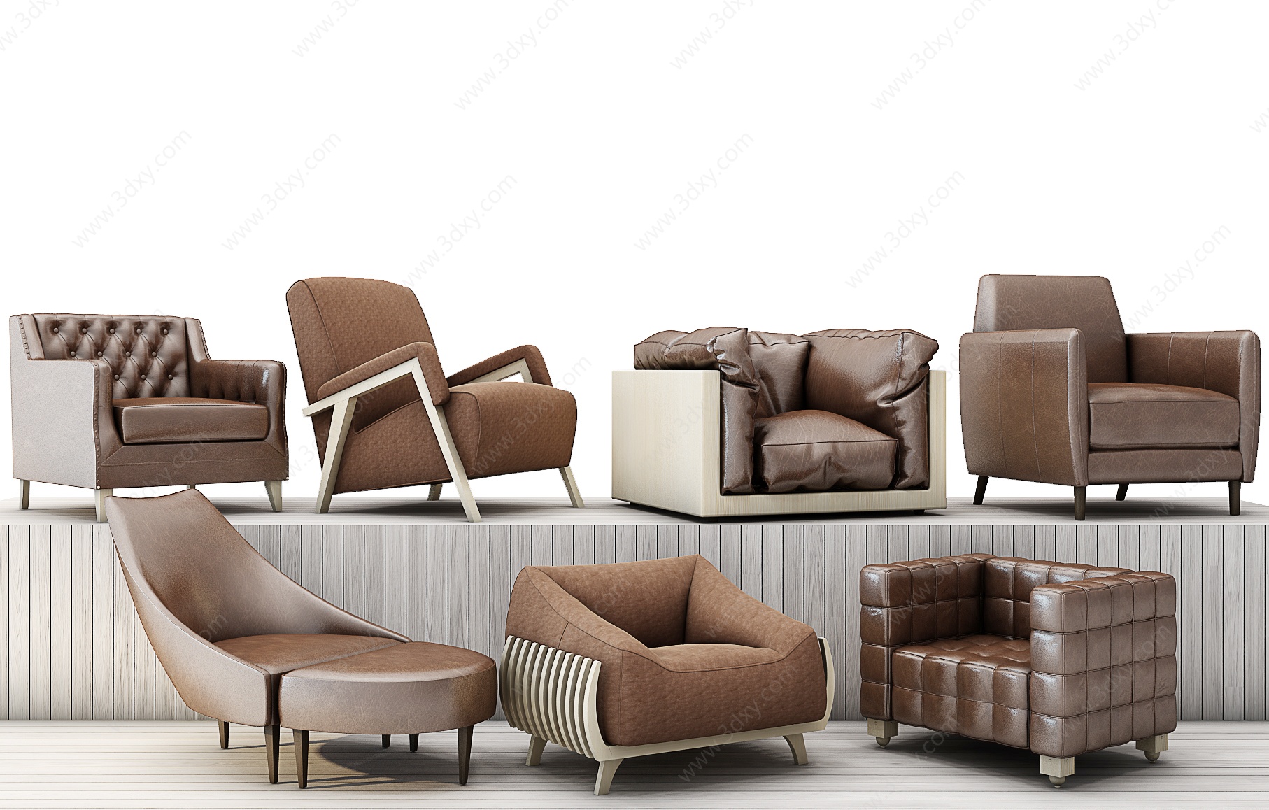 现代单体休闲沙发组合3D模型