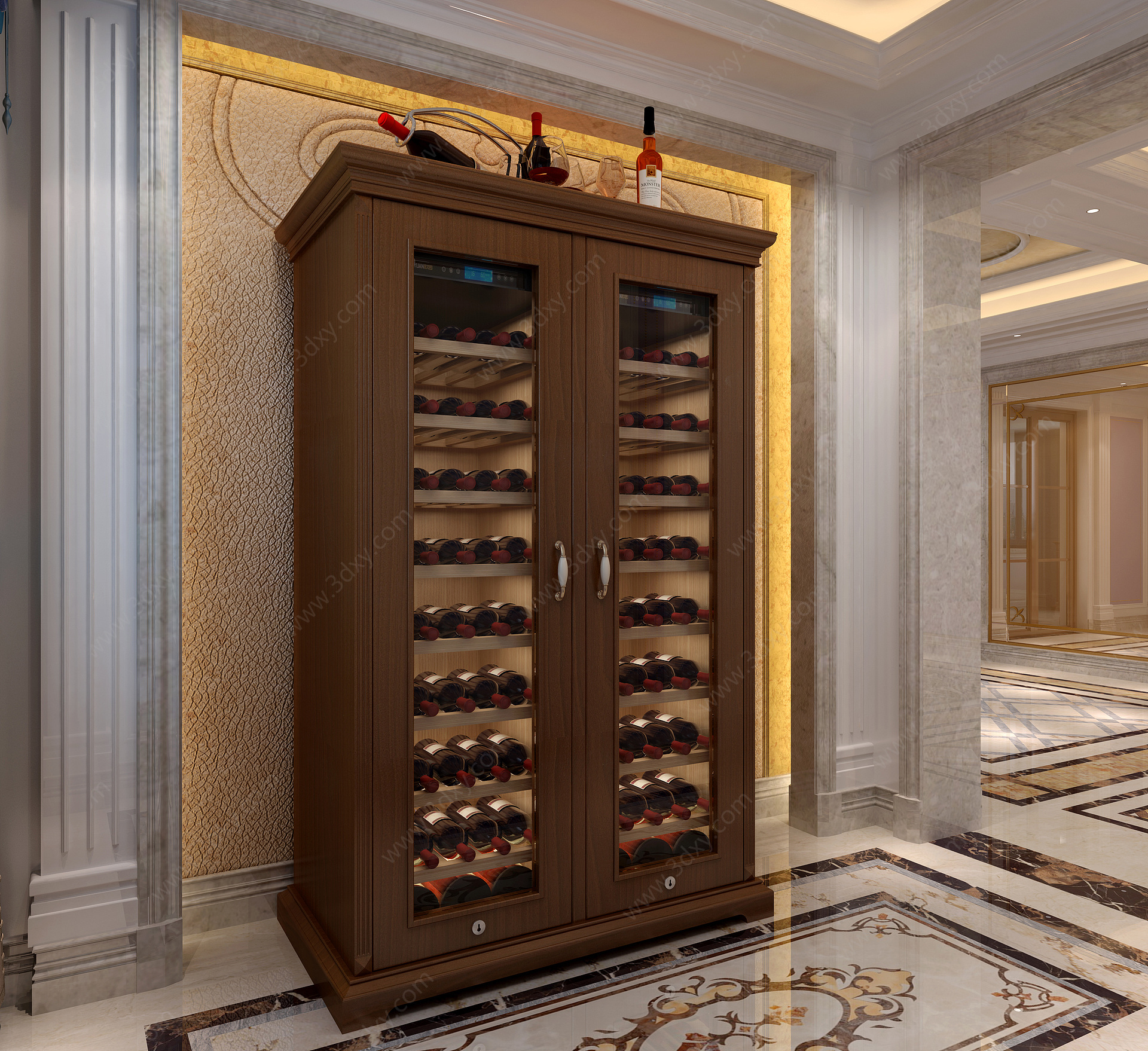 美式酒柜3D模型