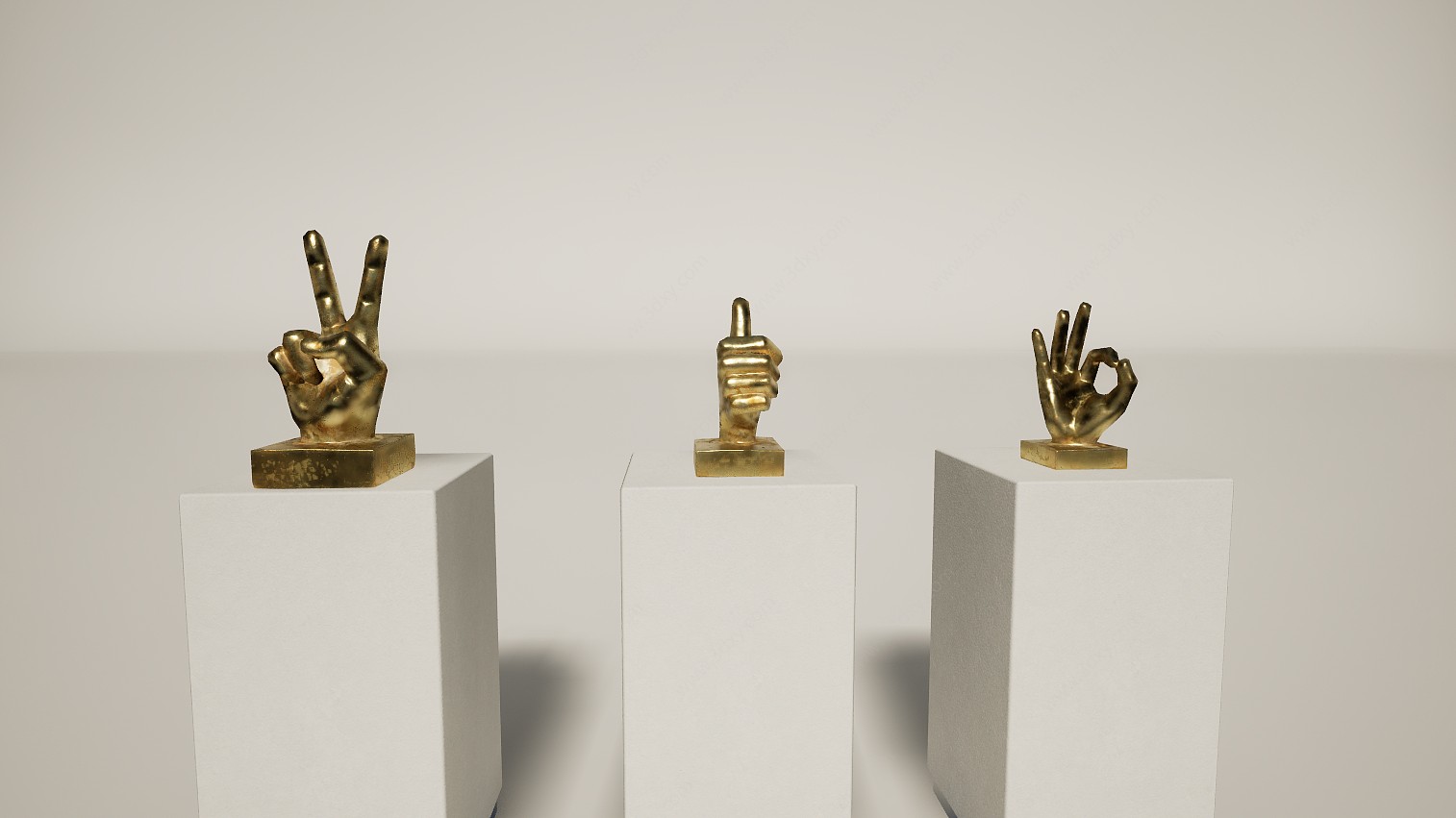 手势雕塑摆件3D模型