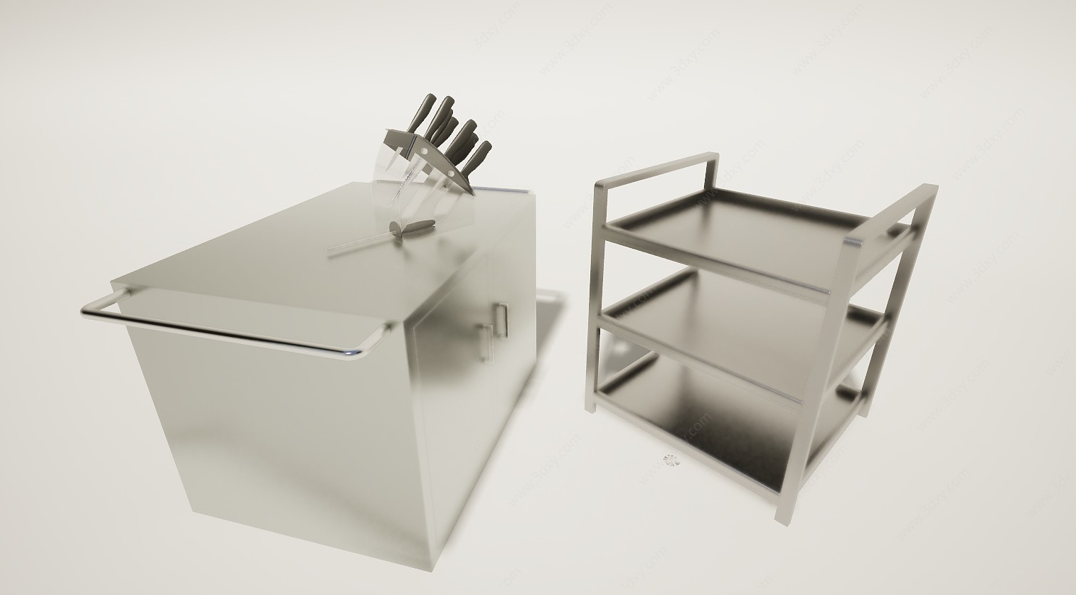 厨房不锈钢操作台厨具3D模型