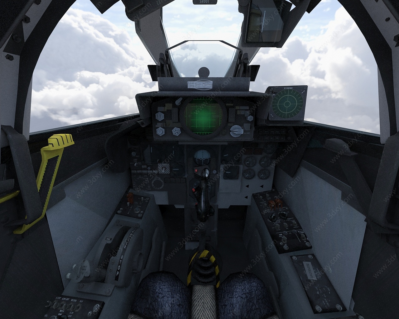 战斗机鬼怪飞机带驾驶舱3D模型