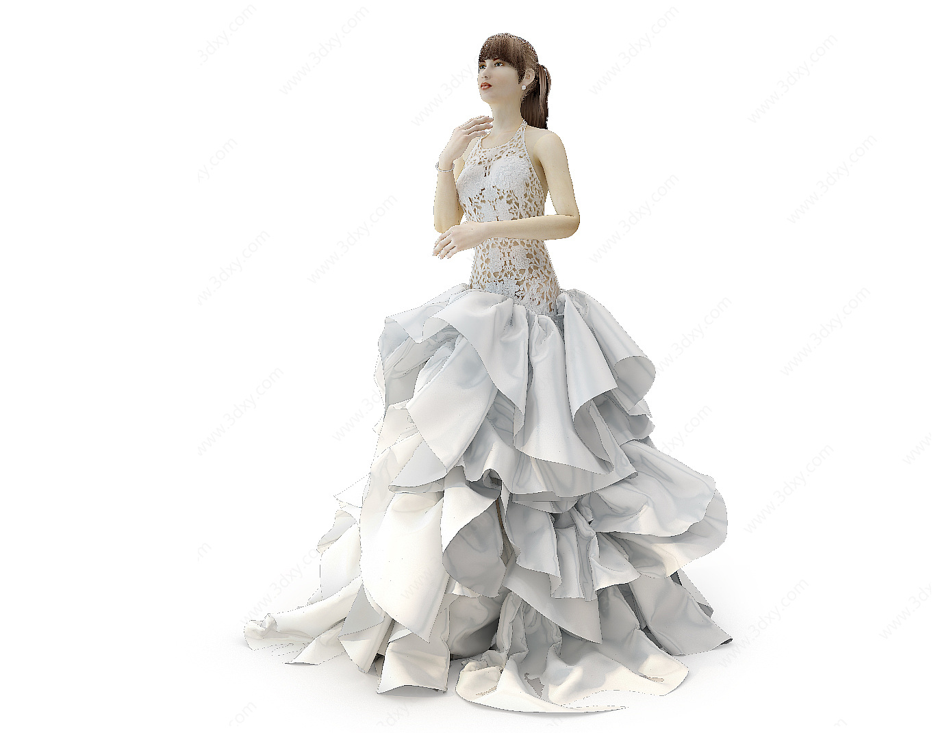 婚纱女装模特3D模型