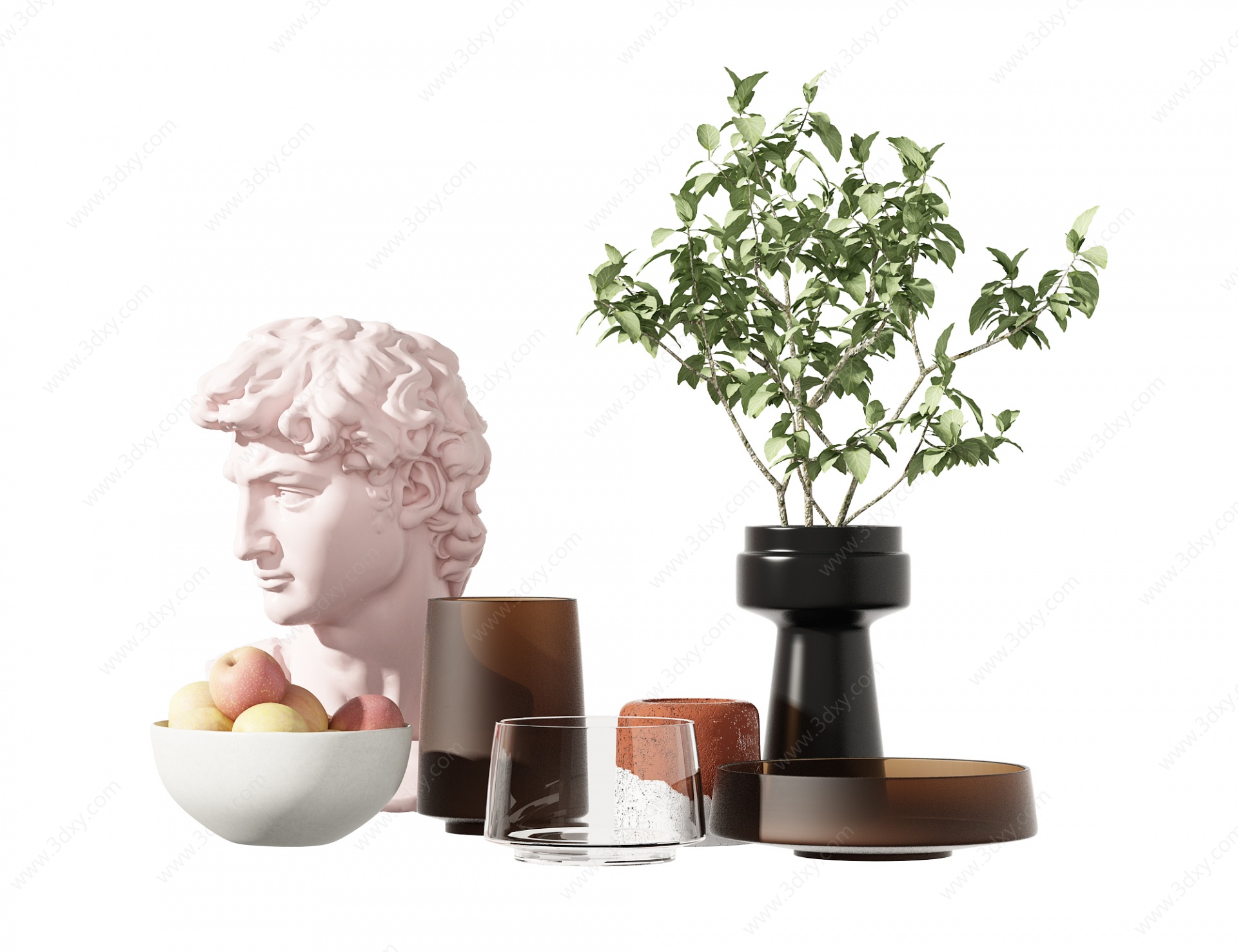 现代雕塑花瓶摆件3D模型