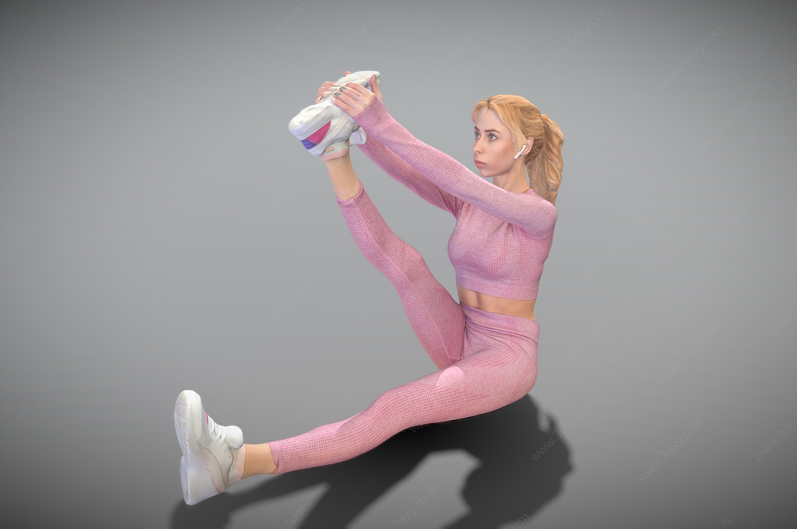 瑜伽美女运动少女女生3D模型