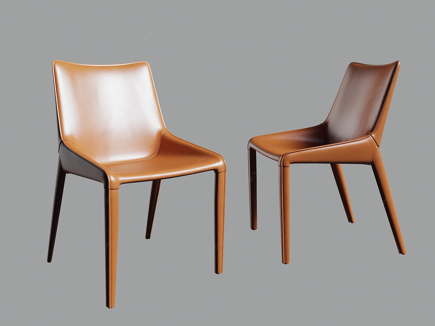 现代爱马仕橙餐椅3D模型
