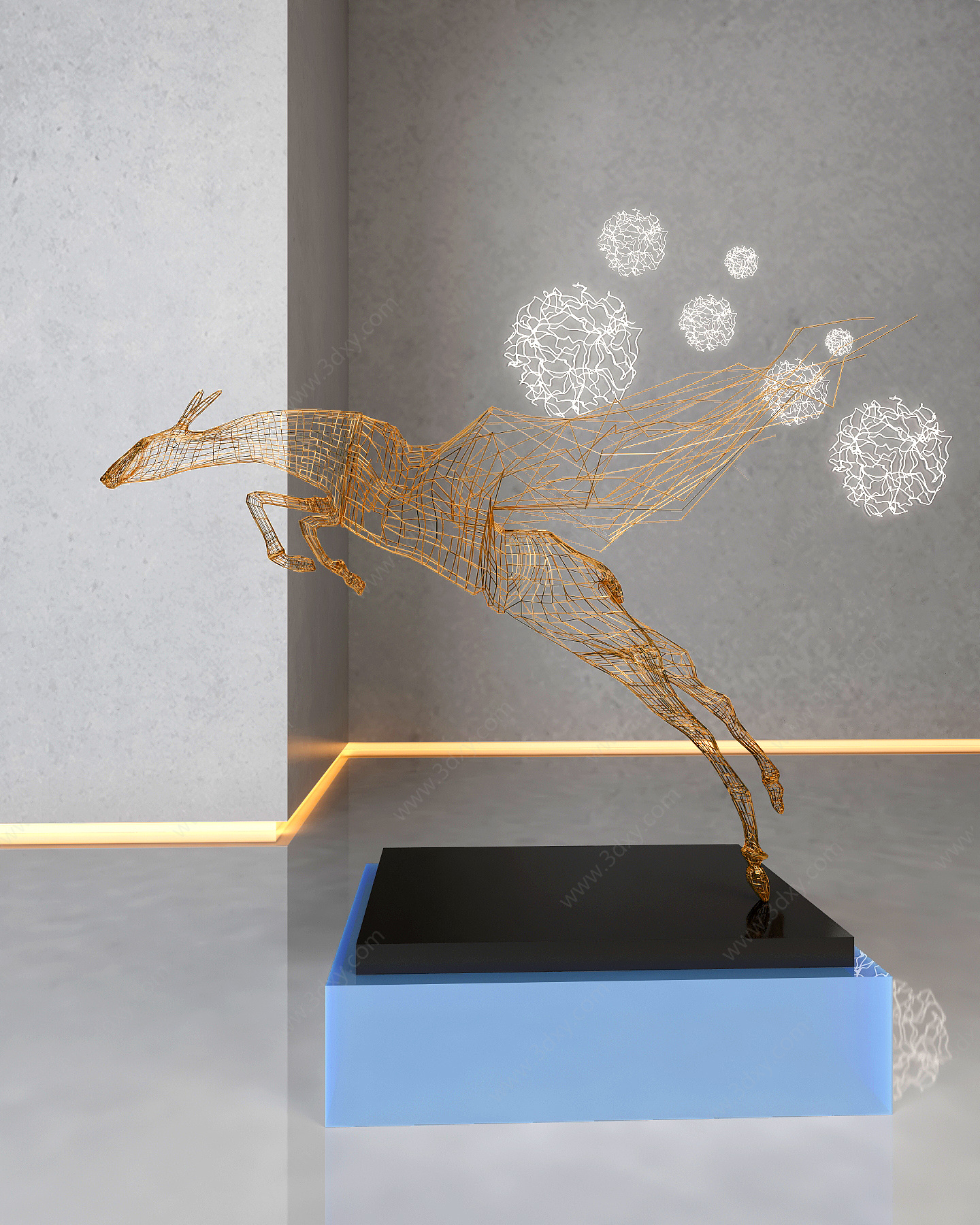 麋鹿雕塑装饰品艺术品3D模型