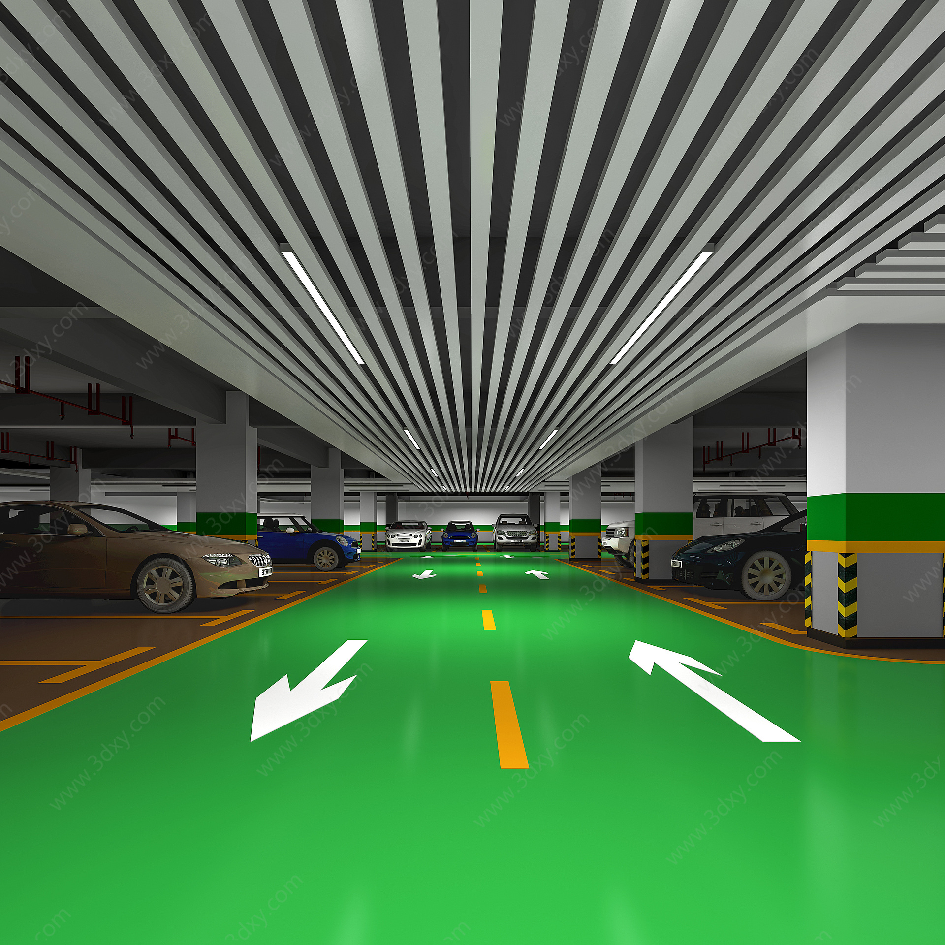 室内地下停车场3D模型
