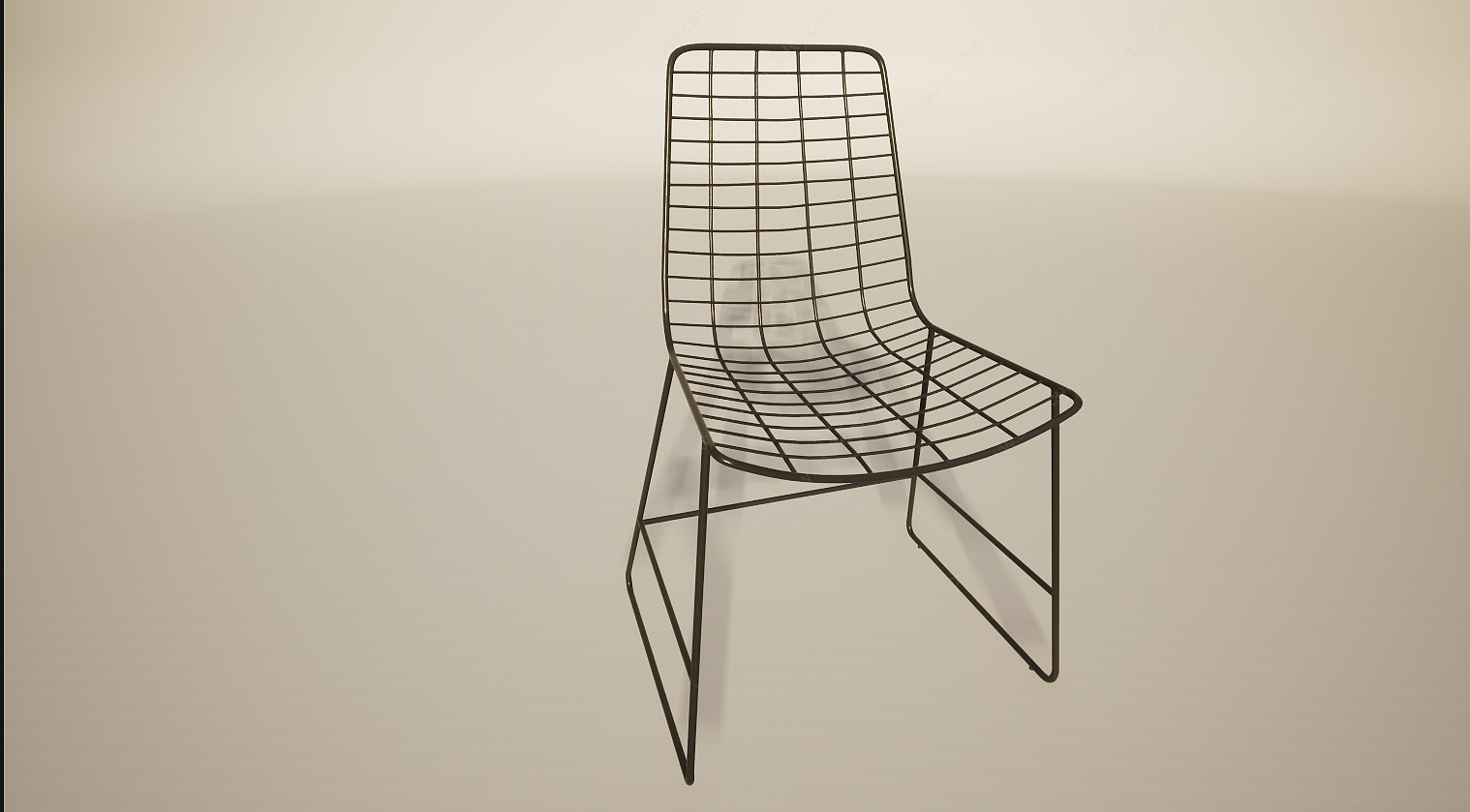 工业风铁艺镂空椅子3D模型